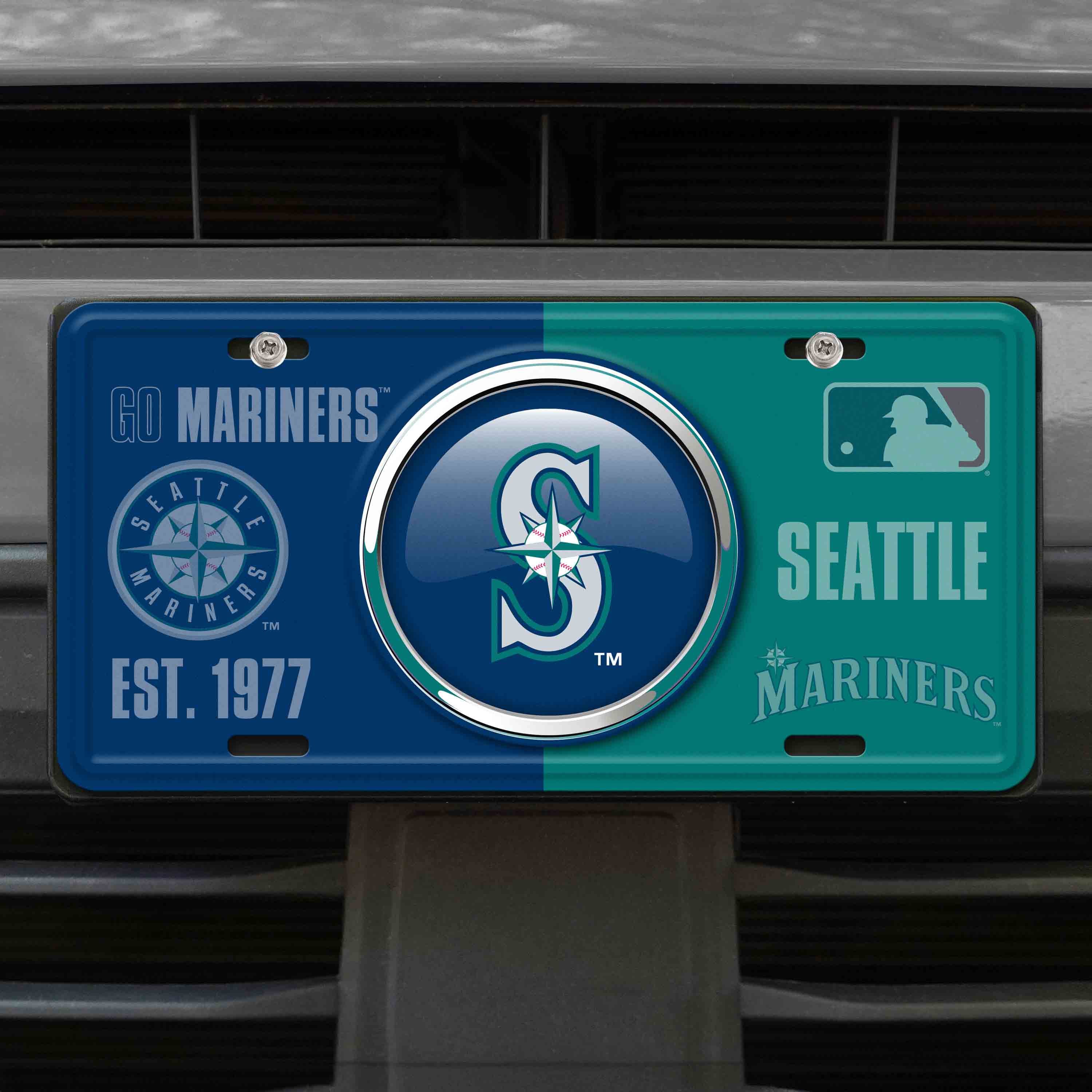 MLB - Seattle Mariners Embossed Metal License Plate - Sports Gifts, Sports Memorabilia, Sports Collectibles, Fan Shop