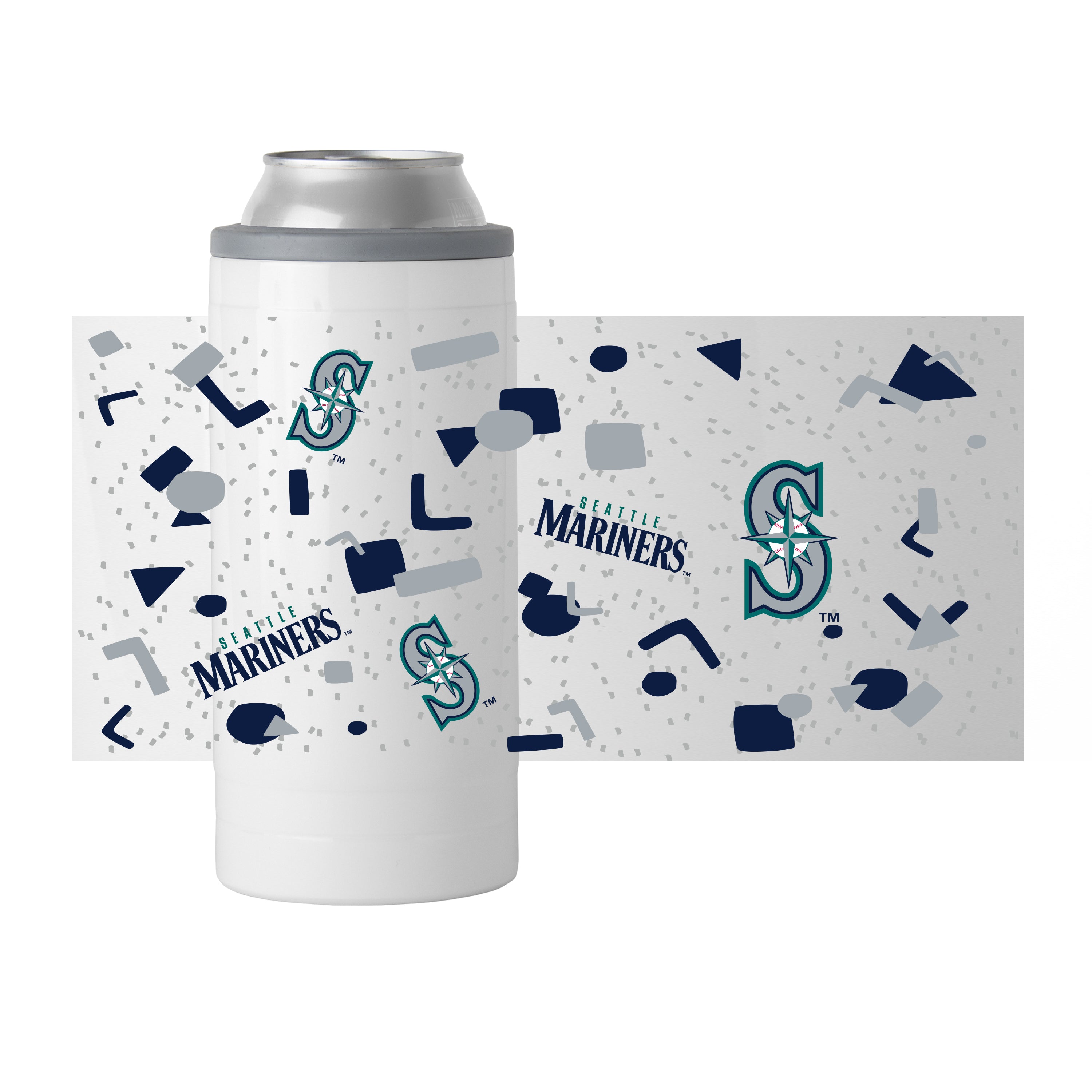 Seattle Mariners 12oz Flashback Slim Can Coolie - Sports Gifts, Sports Memorabilia, Sports Collectibles, Fan Shop