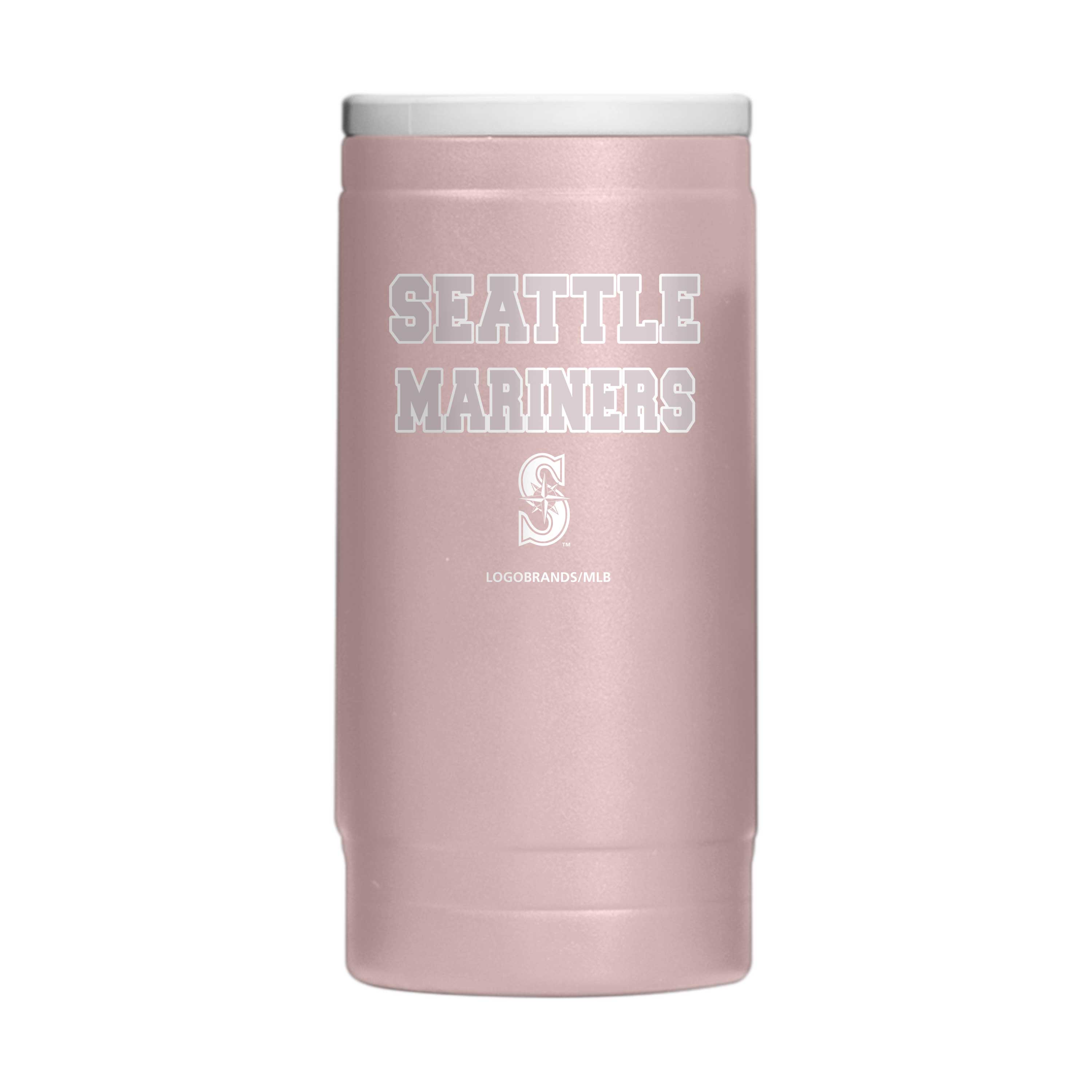 Seattle Mariners Stencil Powder Coat Slim Can Coolie - Sports Gifts, Sports Memorabilia, Sports Collectibles, Fan Shop