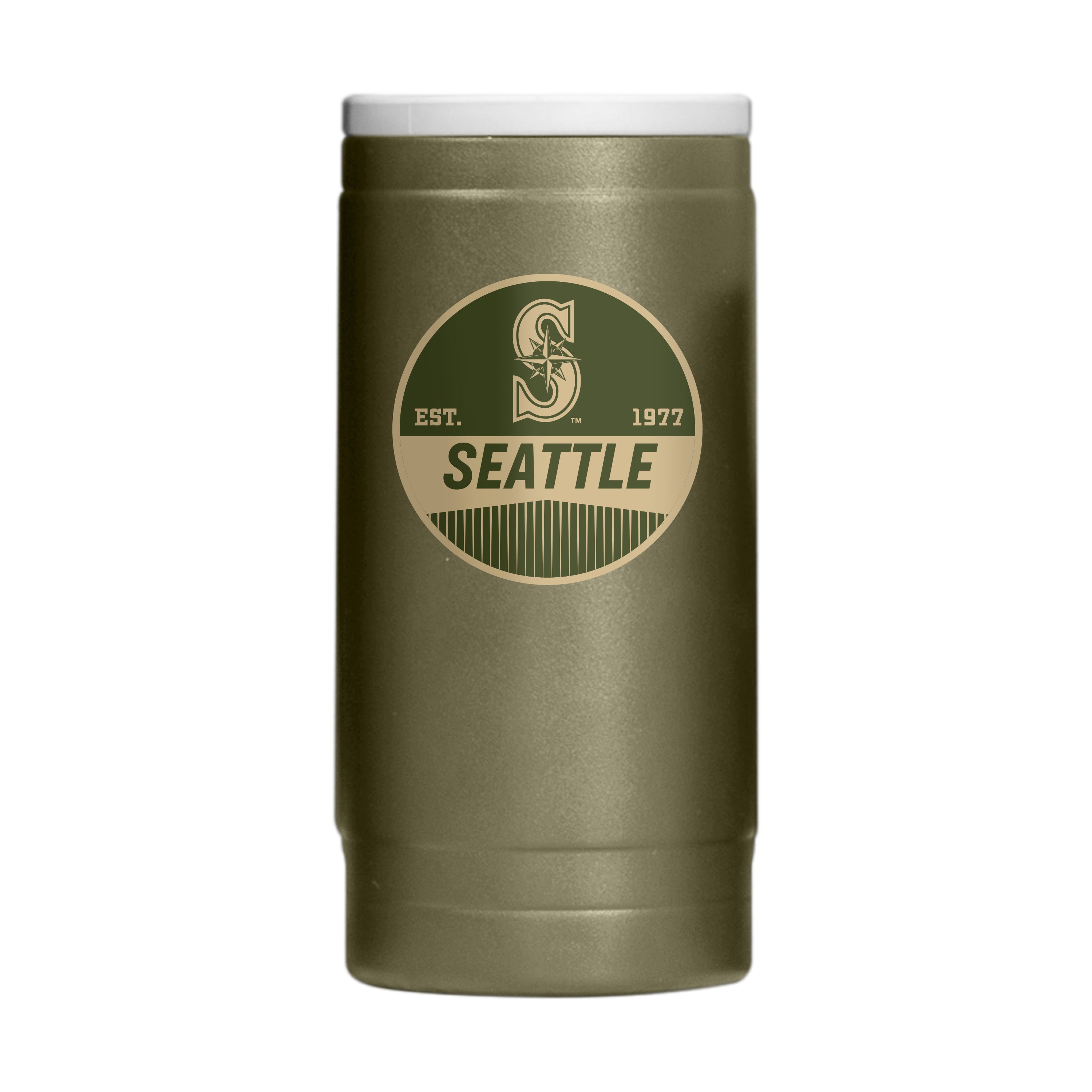 Seattle Mariners Badge Powder Coat Slim Can Coolie