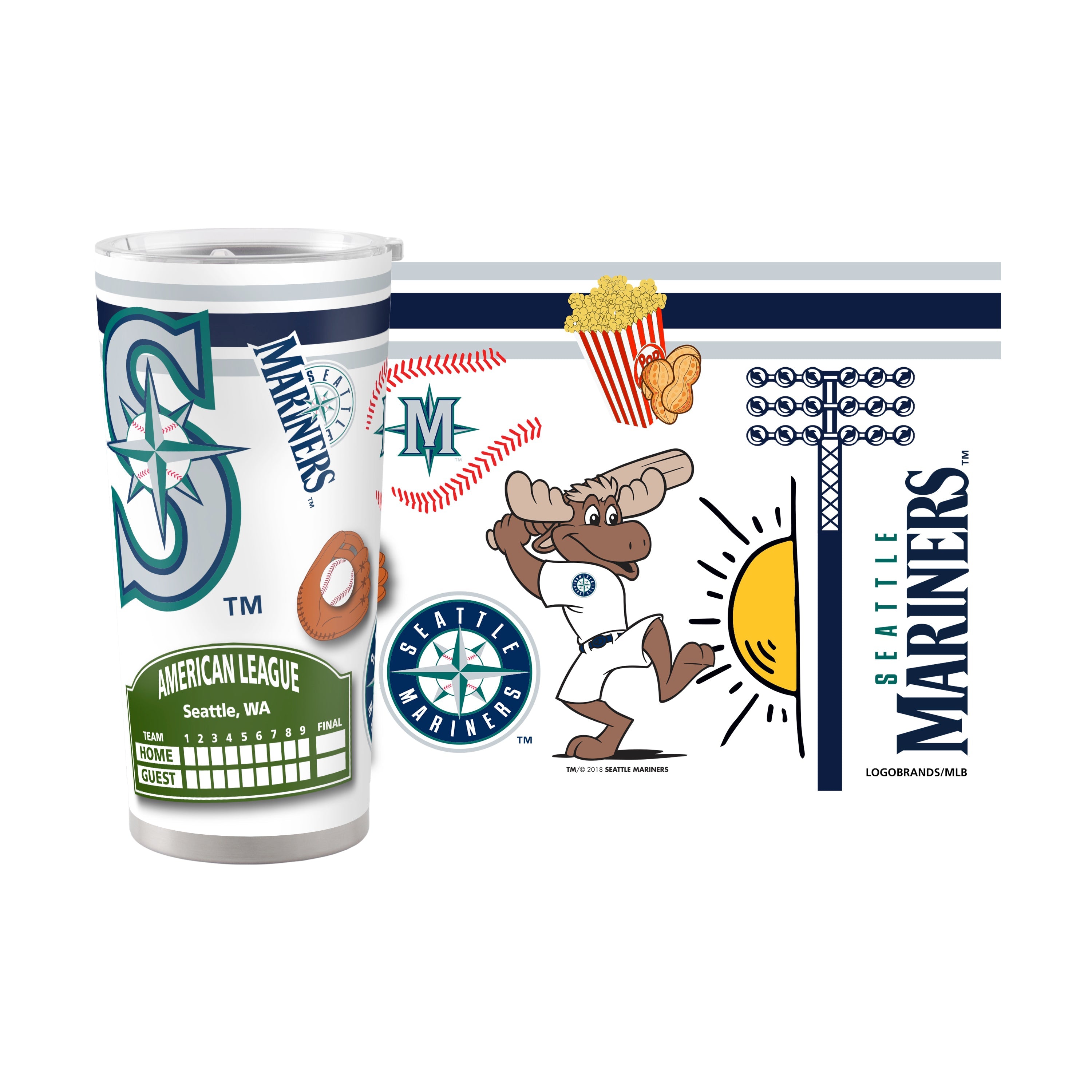 Seattle Mariners 20oz Native Stainless Steel Tumbler - Sports Gifts, Sports Memorabilia, Sports Collectibles, Fan Shop
