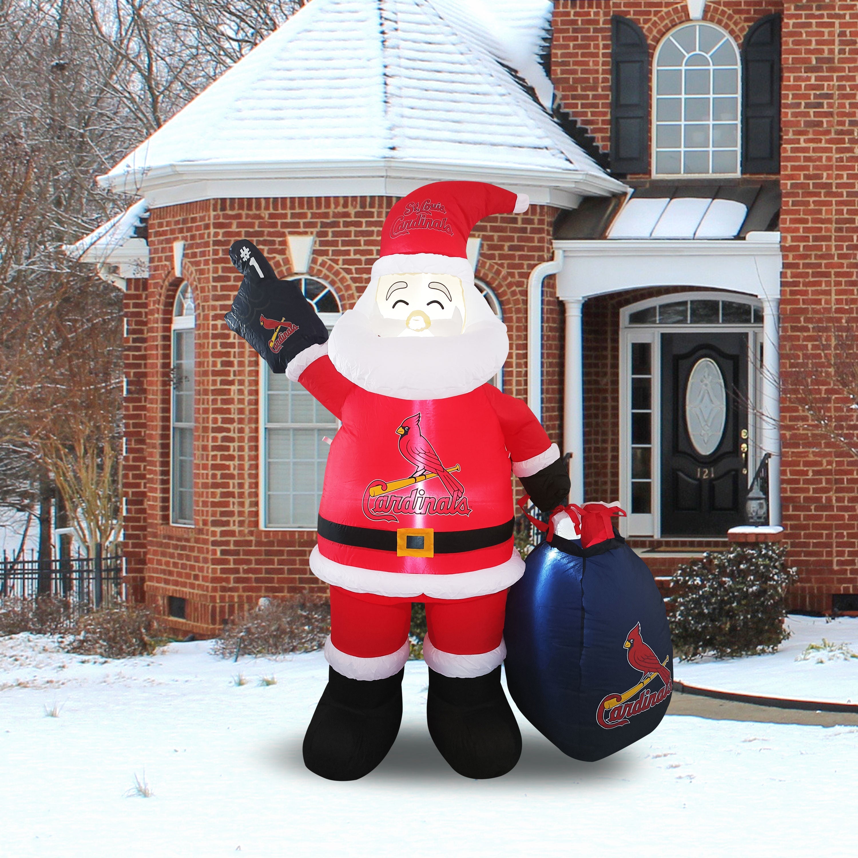 St Louis Cardinals Inflatable Santa - Sports Gifts, Sports Memorabilia, Sports Collectibles, Fan Shop