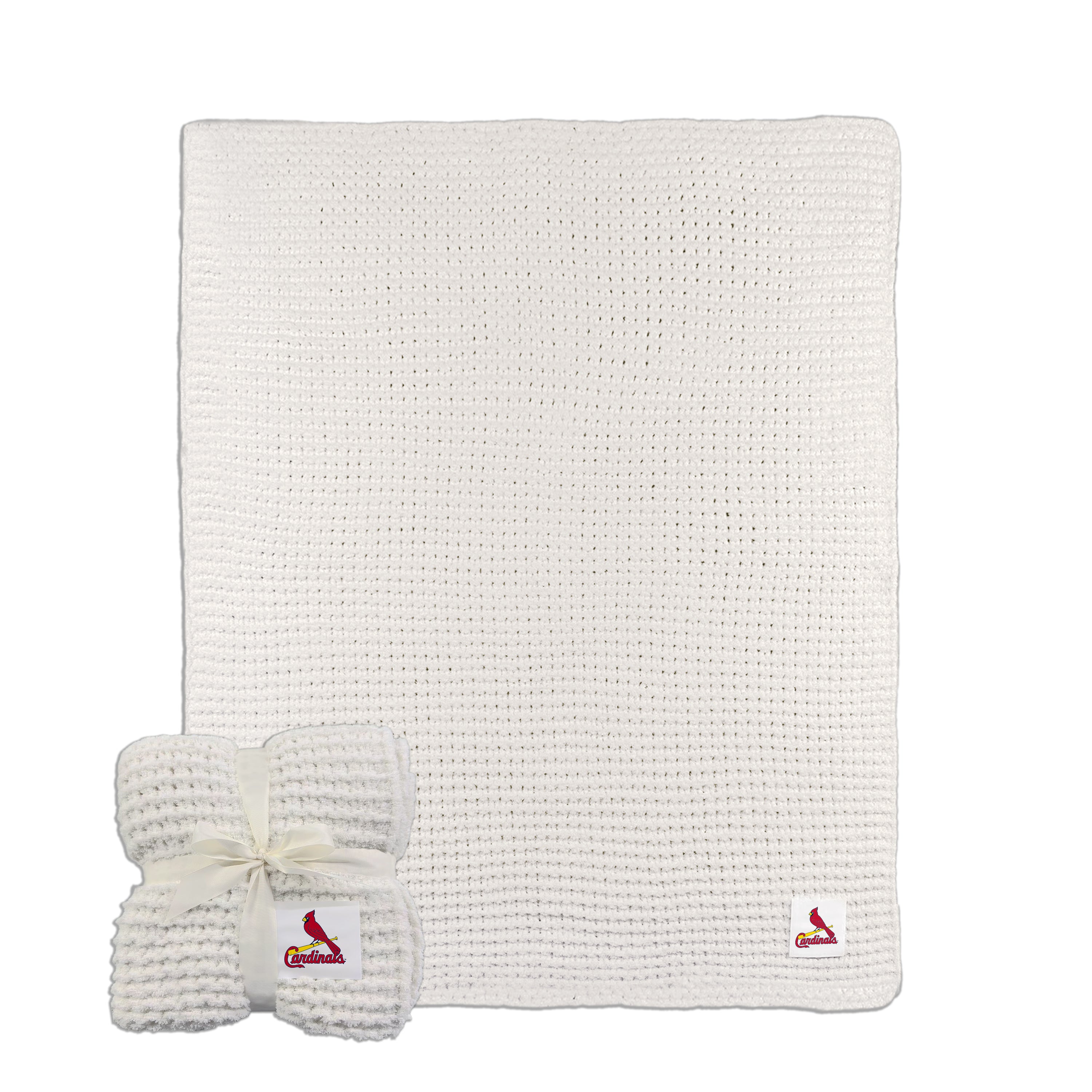 St. Louis Cardinals Ivory Cable Knit Throw 50x60