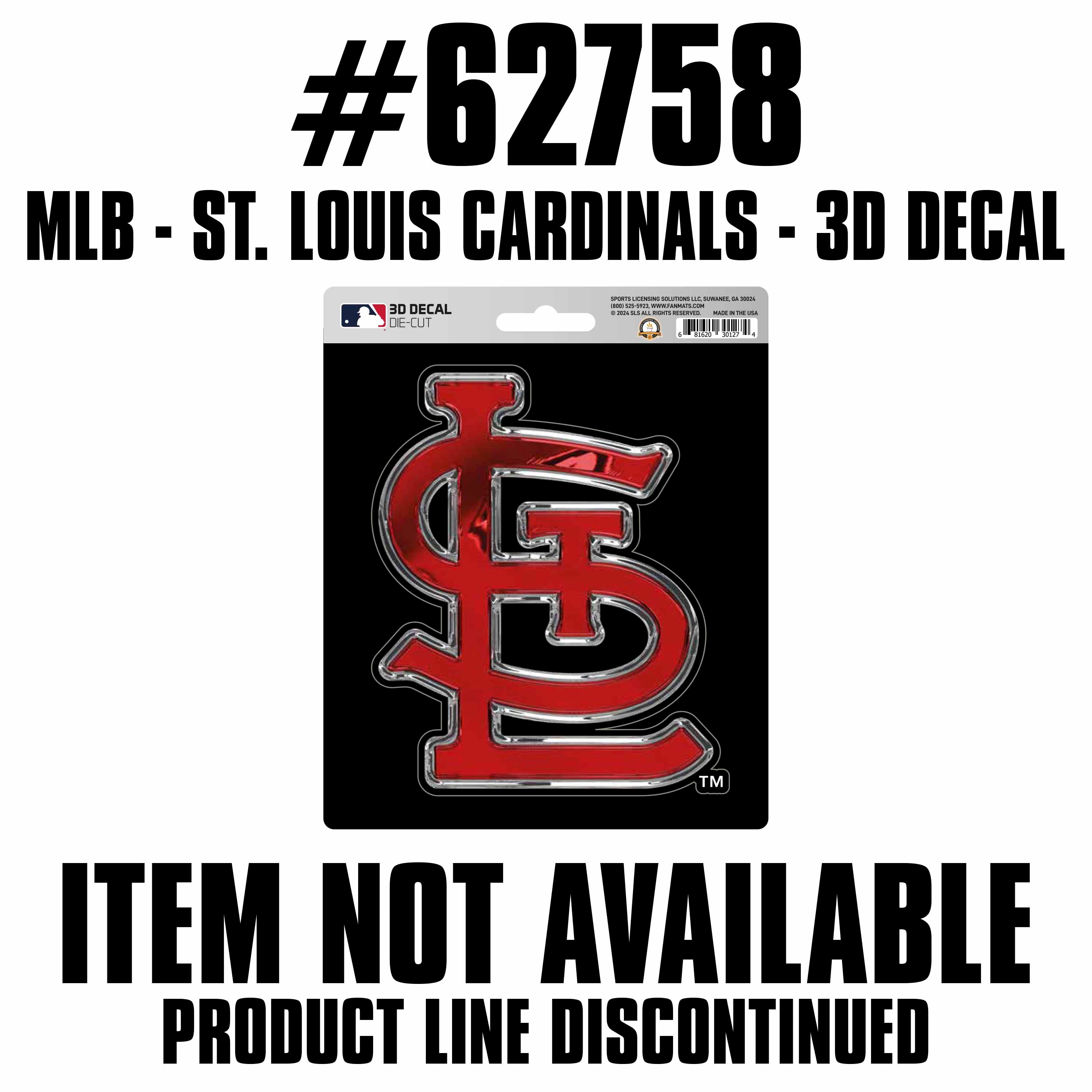 MLB - St. Louis Cardinals 3D Decal - Sports Gifts, Sports Memorabilia, Sports Collectibles, Fan Shop