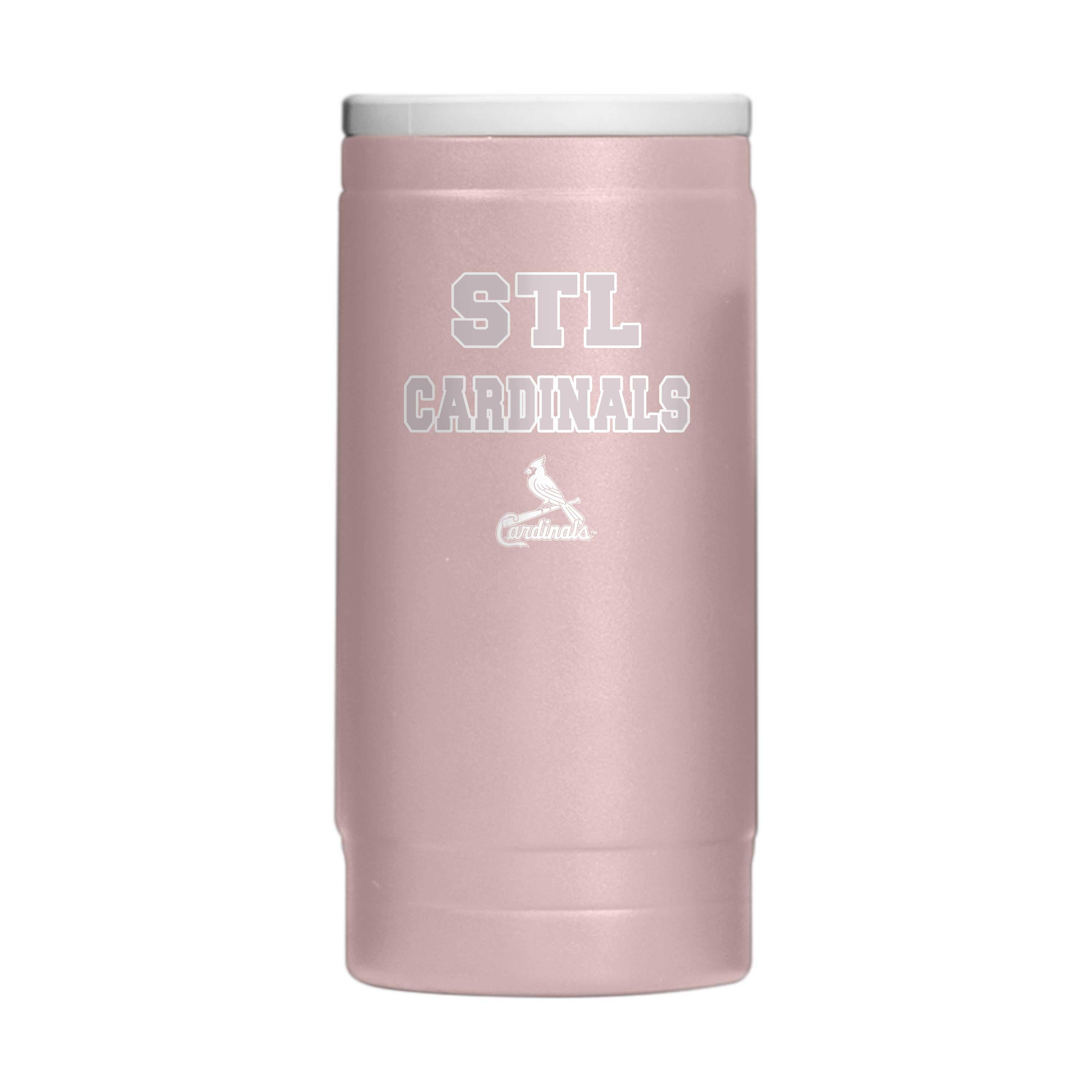 St Louis Cardinals Stencil Powder Coat Slim Can Coolie