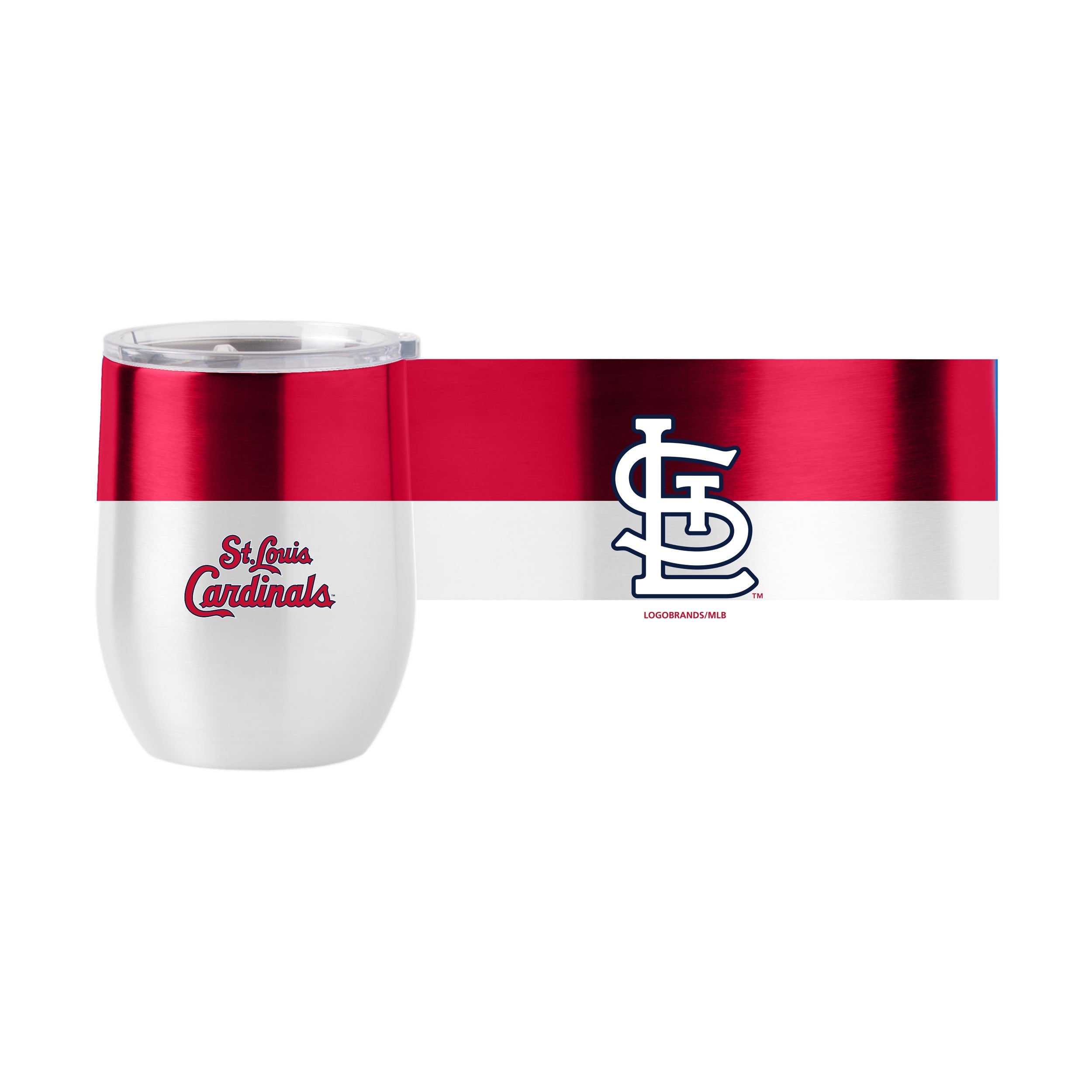 St Louis Cardinals 16oz Colorblock Stainless Curved Beverage - Sports Gifts, Sports Memorabilia, Sports Collectibles, Fan Shop