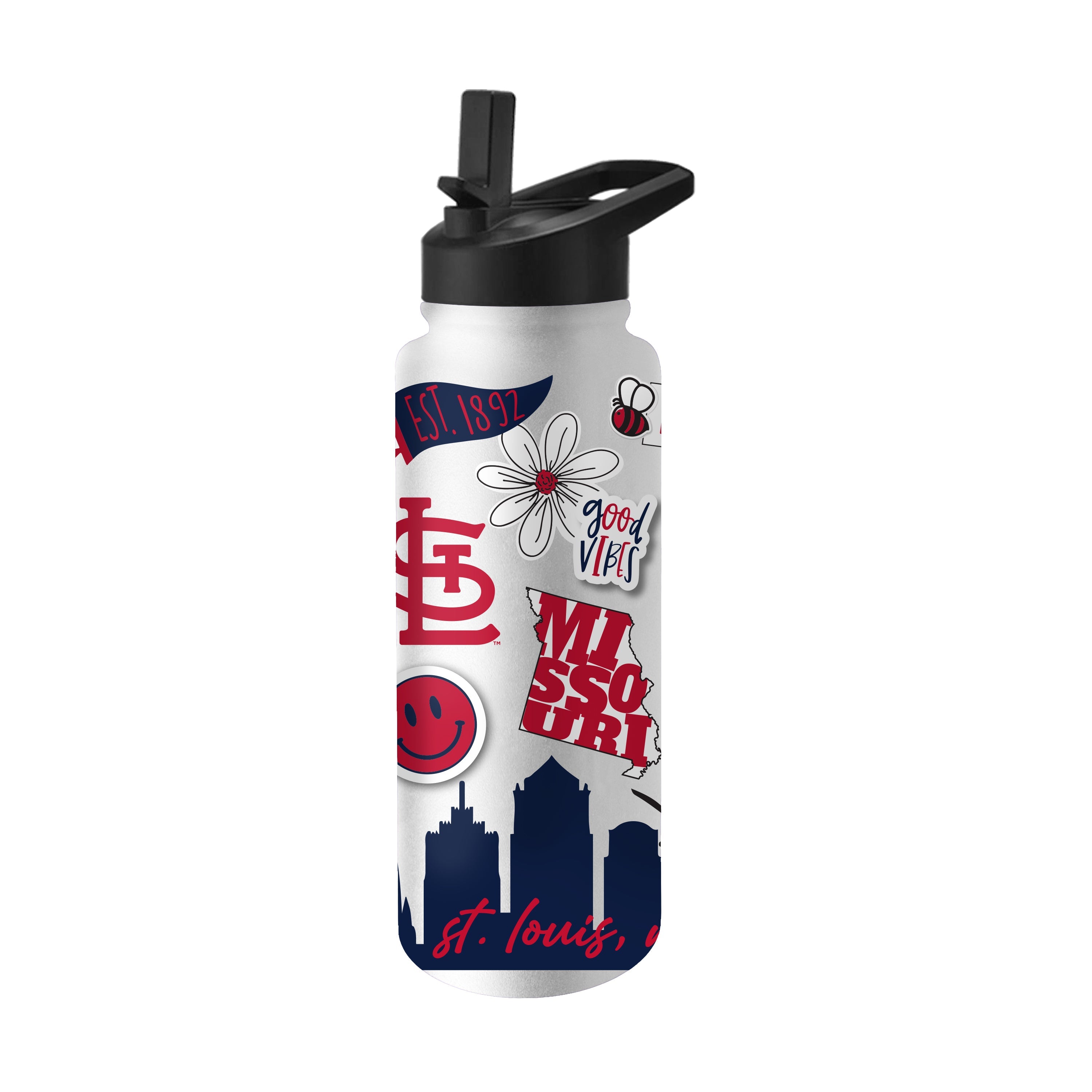 St Louis Cardinals 34oz Native Quencher Bottle - Sports Gifts, Sports Memorabilia, Sports Collectibles, Fan Shop