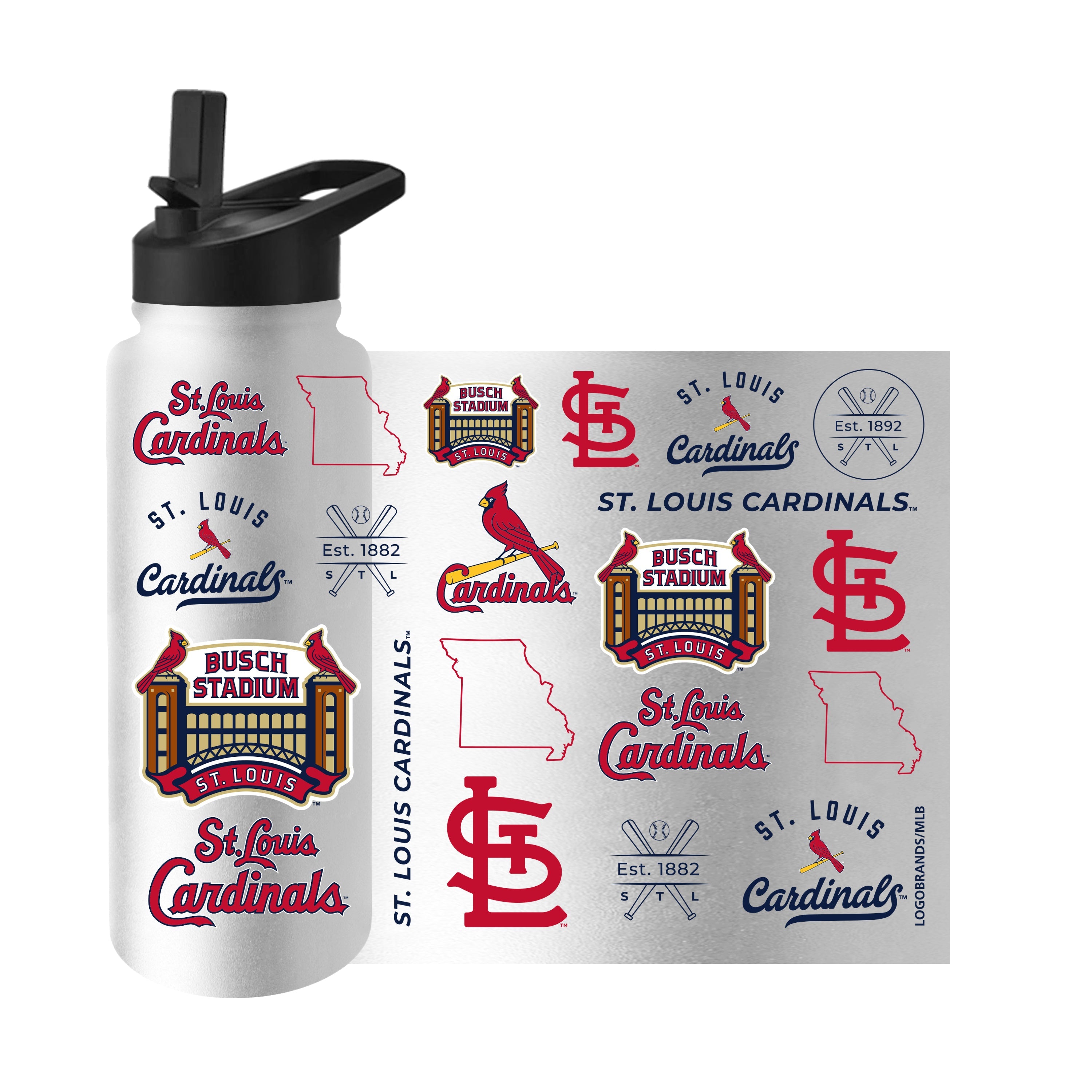 St. Louis Cardinals 34oz Heritage Threds Quencher Bottle - Sports Gifts, Sports Memorabilia, Sports Collectibles, Fan Shop