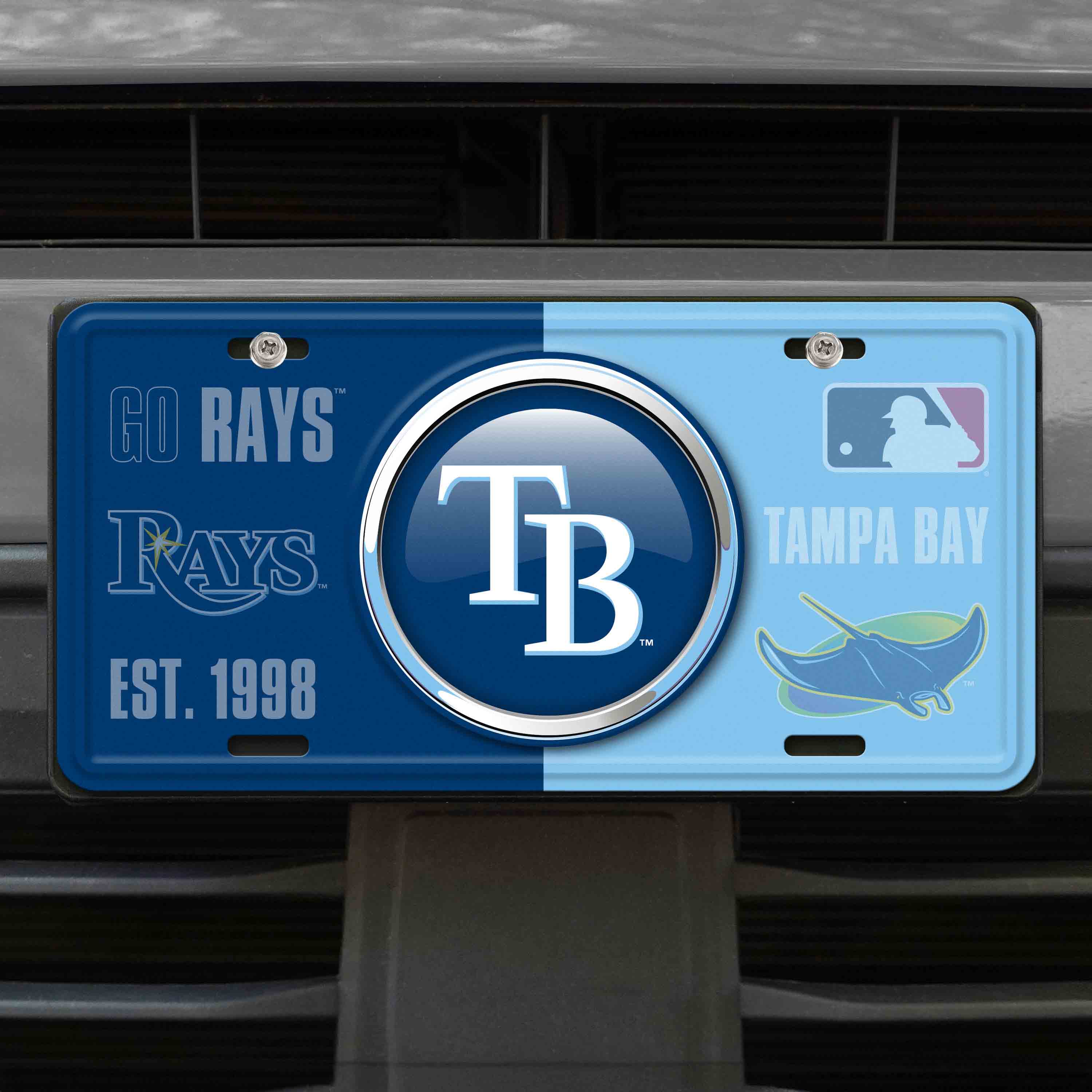 TB Rays Embossed Metal License Plate - Sports Gifts, Sports Memorabilia, Sports Collectibles, Fan Shop