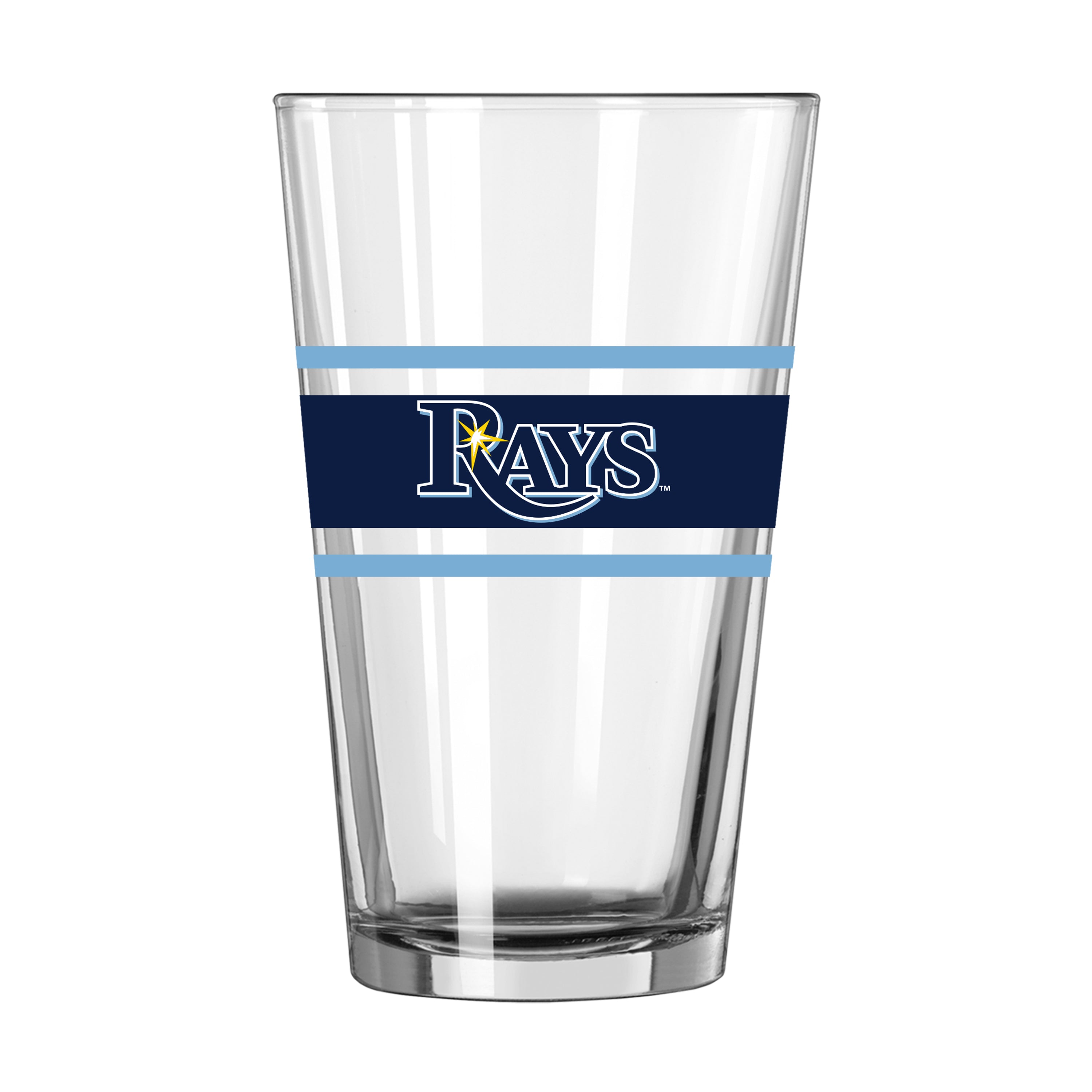 Tampa Bay Rays 16oz Stripe Pint Glass - Sports Gifts, Sports Memorabilia, Sports Collectibles, Fan Shop