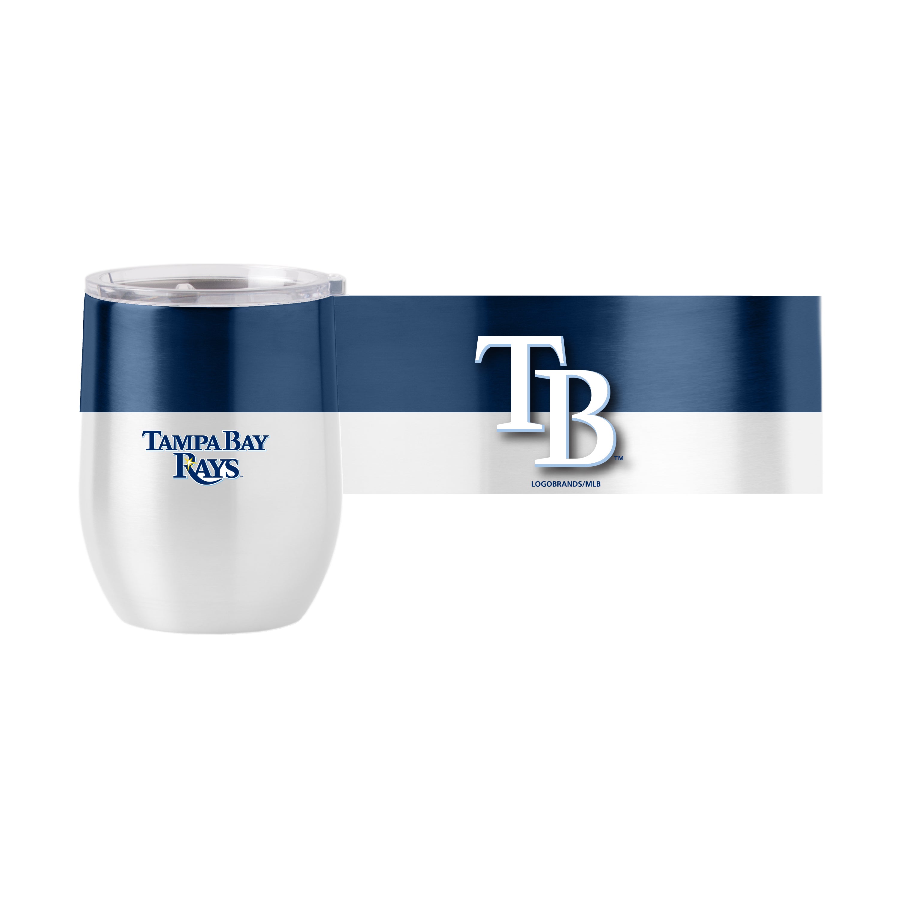 TB Rays Color Block 16 oz Stainless Curved Beverage - Sports Gifts, Sports Memorabilia, Sports Collectibles, Fan Shop