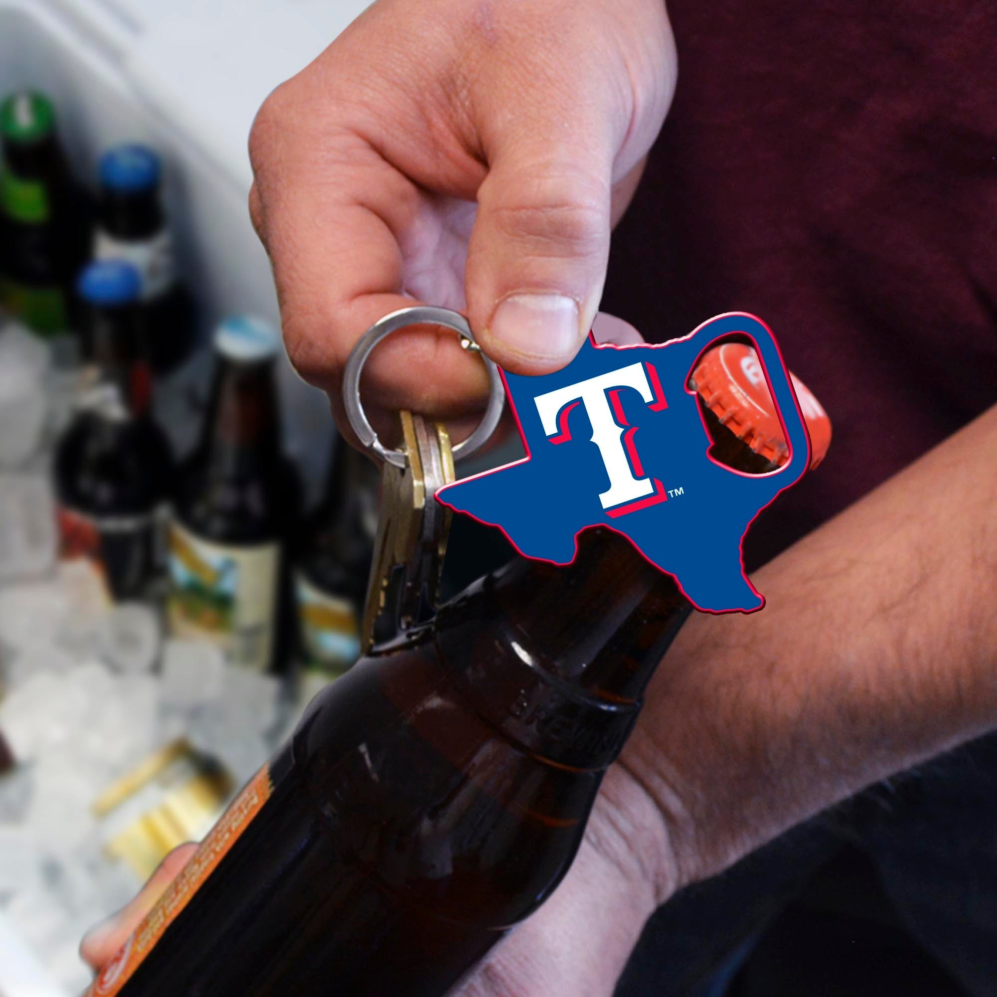 MLB - Texas Rangers Keychain Bottle Opener - Sports Gifts, Sports Memorabilia, Sports Collectibles, Fan Shop