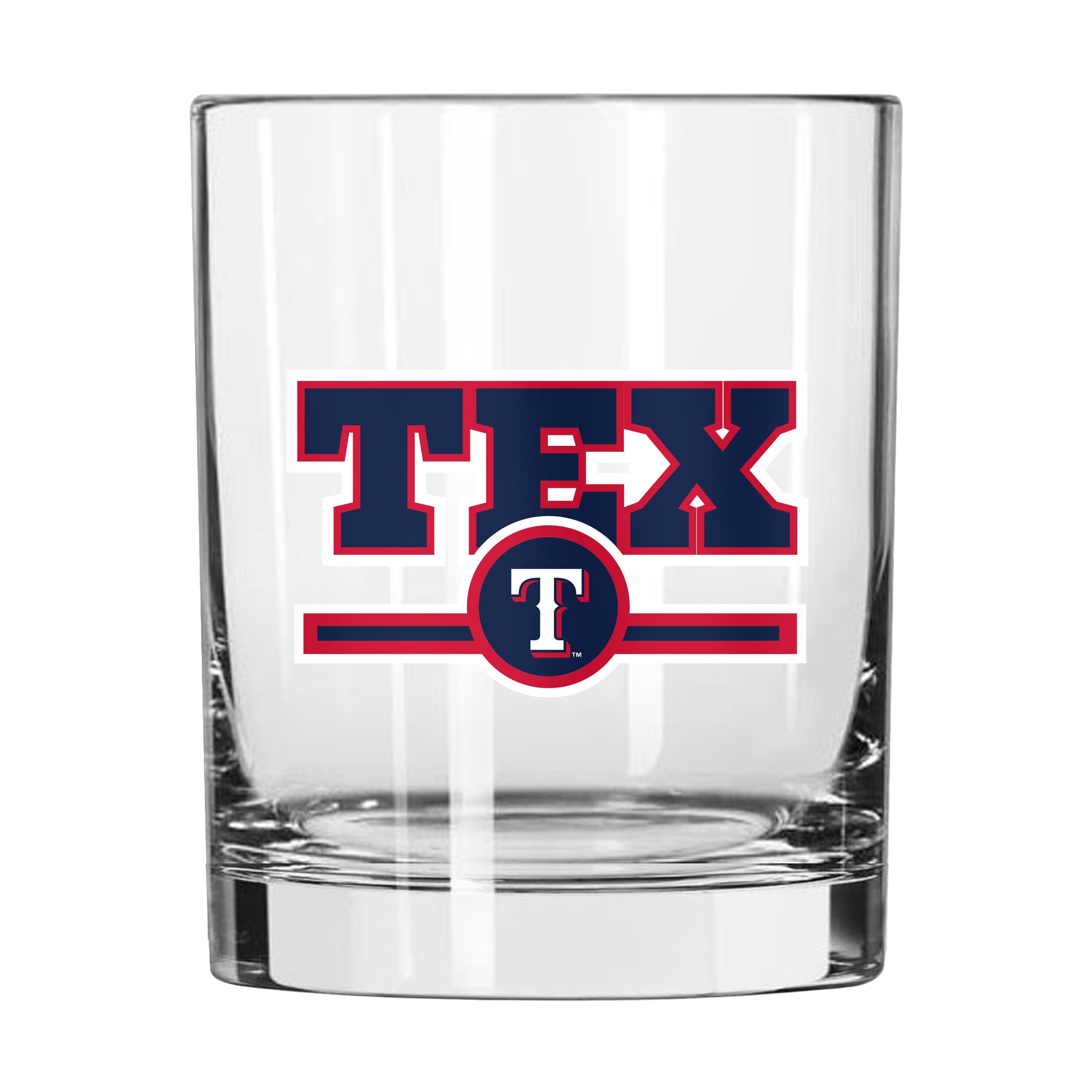 Texas Rangers 14oz Letterman Rocks Glass