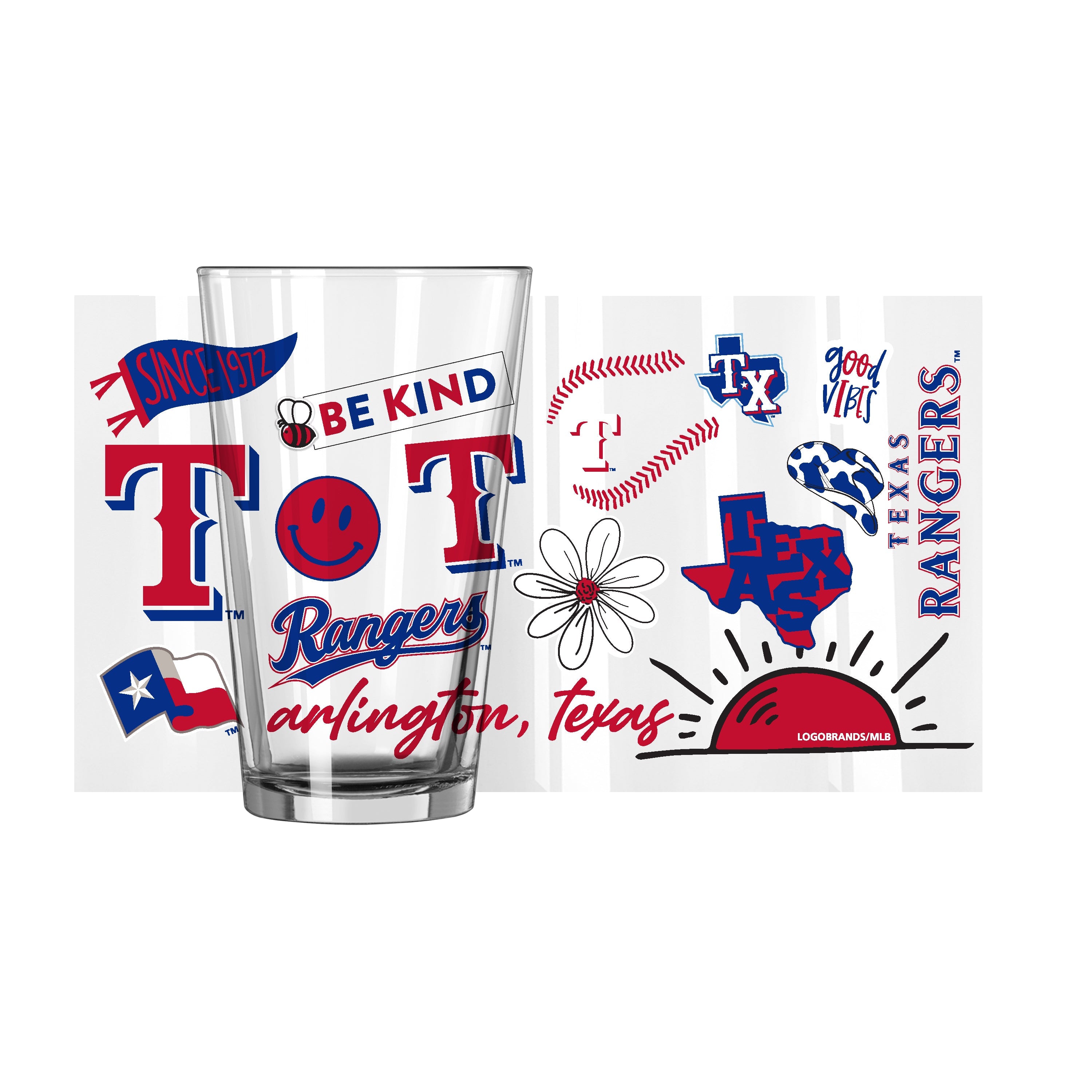 Texas Rangers 16oz Native Pint Glass - Sports Gifts, Sports Memorabilia, Sports Collectibles, Fan Shop