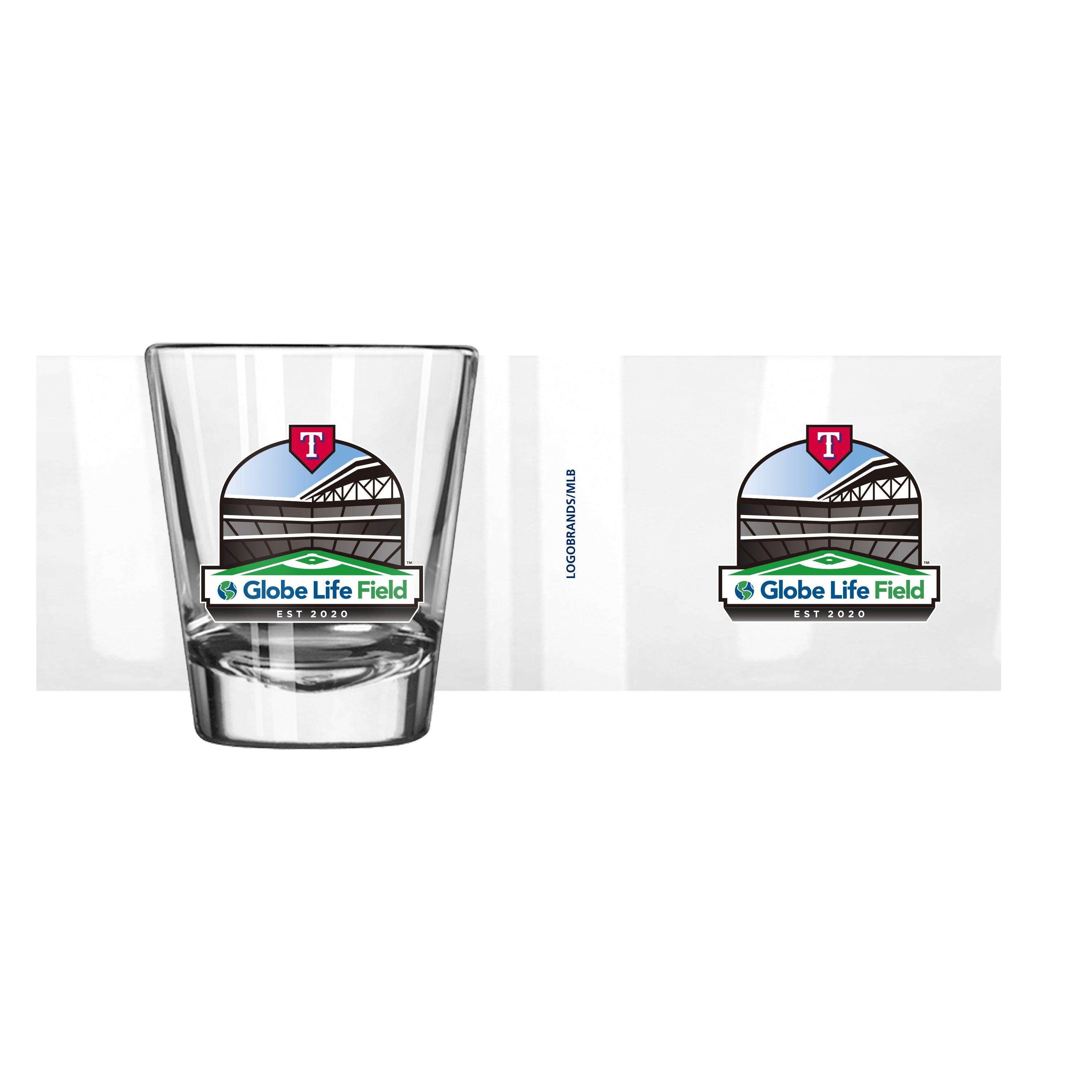 Texas Rangers 2oz Globe Life Field Shot Glass - Sports Gifts, Sports Memorabilia, Sports Collectibles, Fan Shop