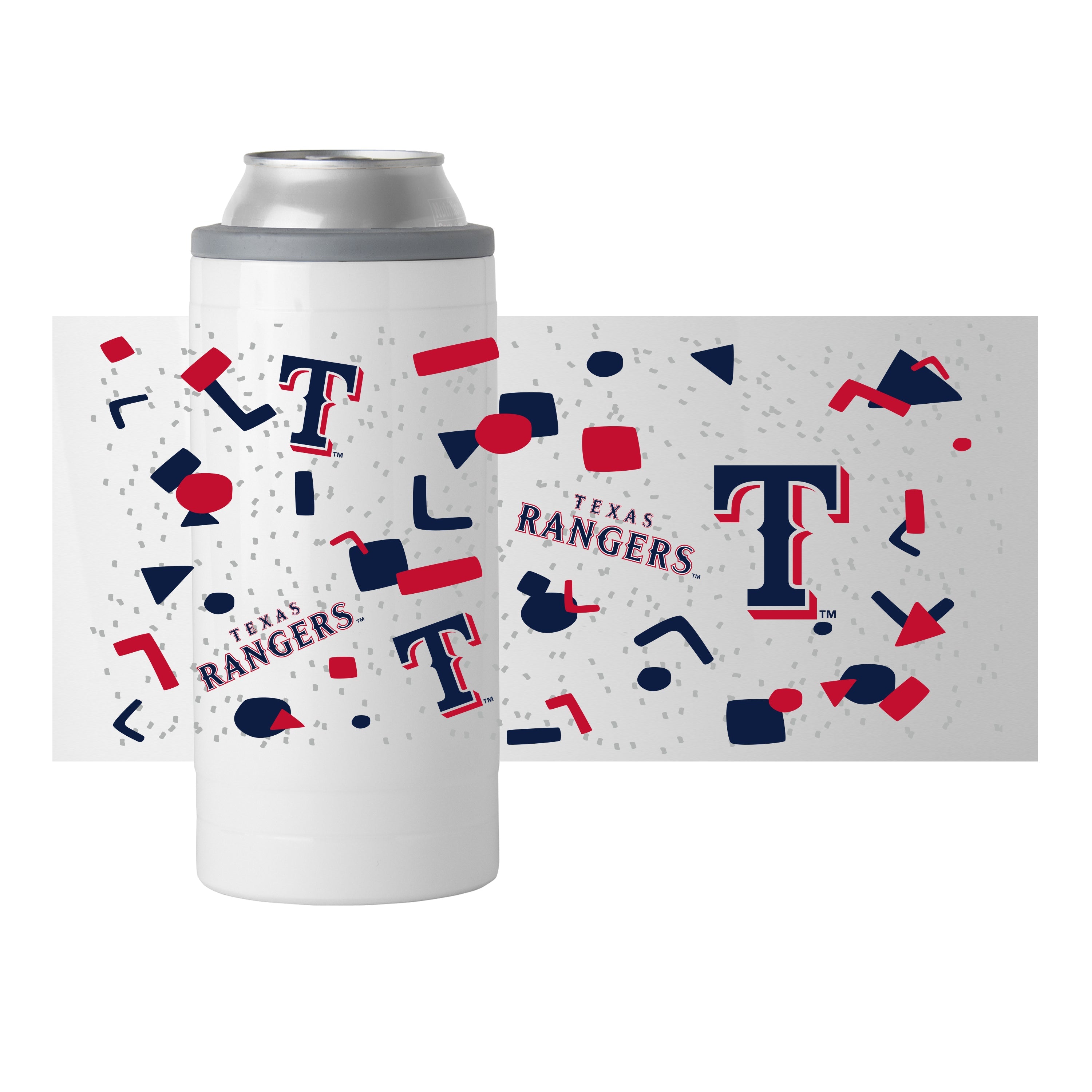 Texas Rangers 12oz Flashback Slim Can Coolie - Sports Gifts, Sports Memorabilia, Sports Collectibles, Fan Shop