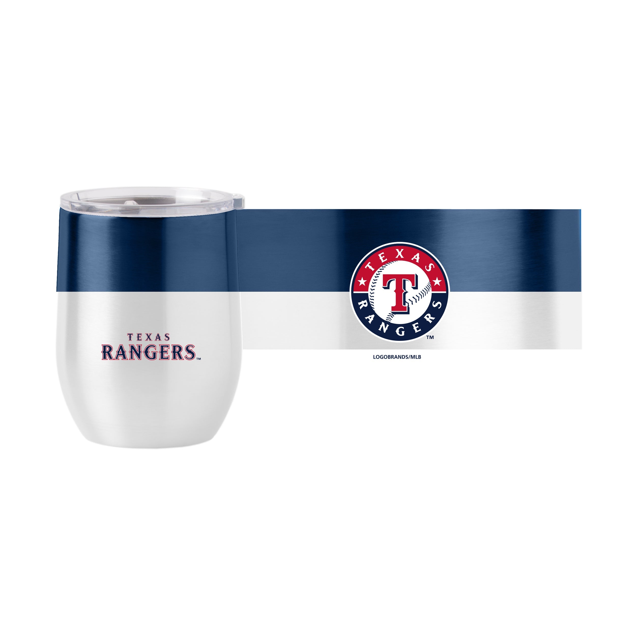 Texas Rangers 16oz Colorblock Stainless Curved Beverage - Sports Gifts, Sports Memorabilia, Sports Collectibles, Fan Shop