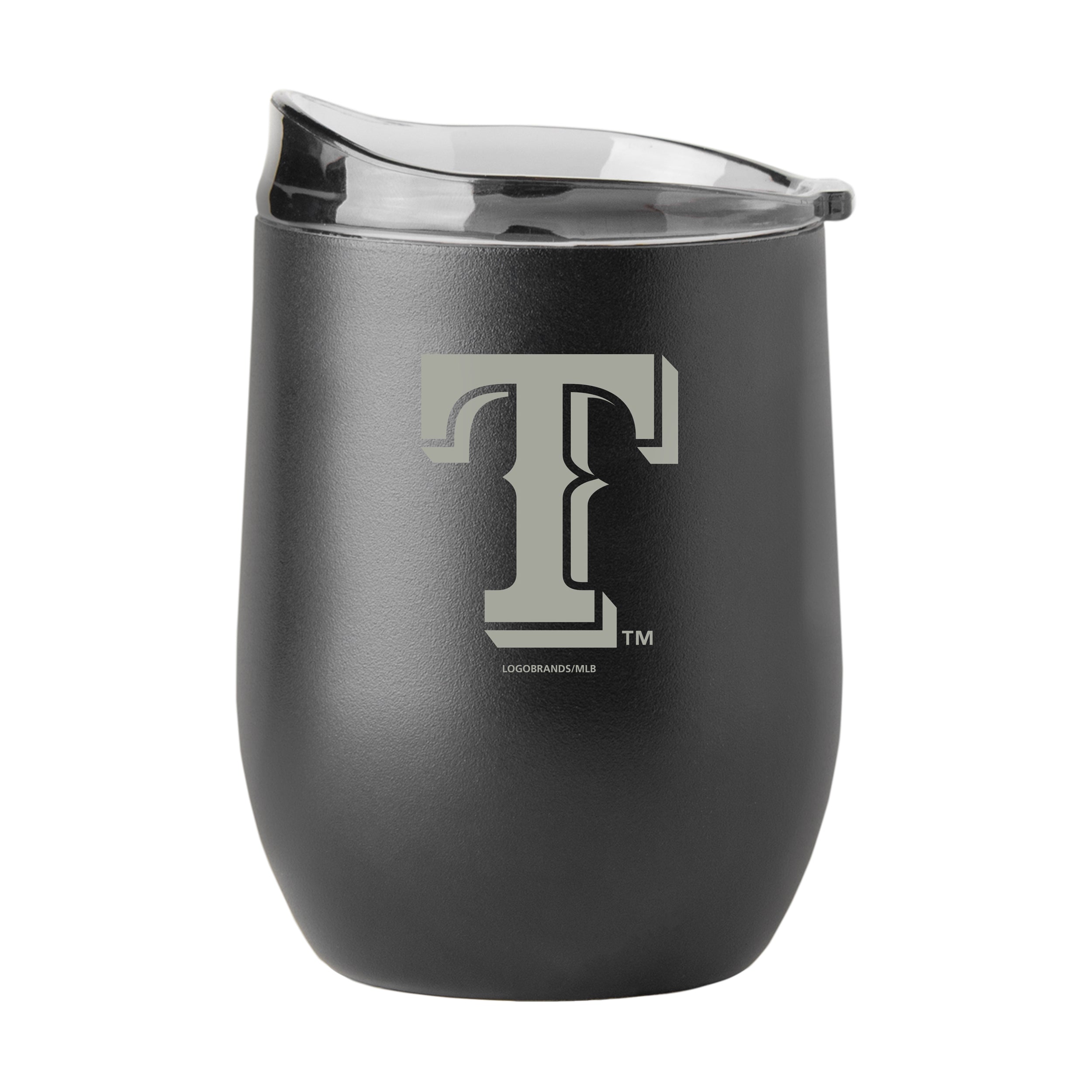 Texas Rangers GunMetal 16oz Black Powder Curved Beverage