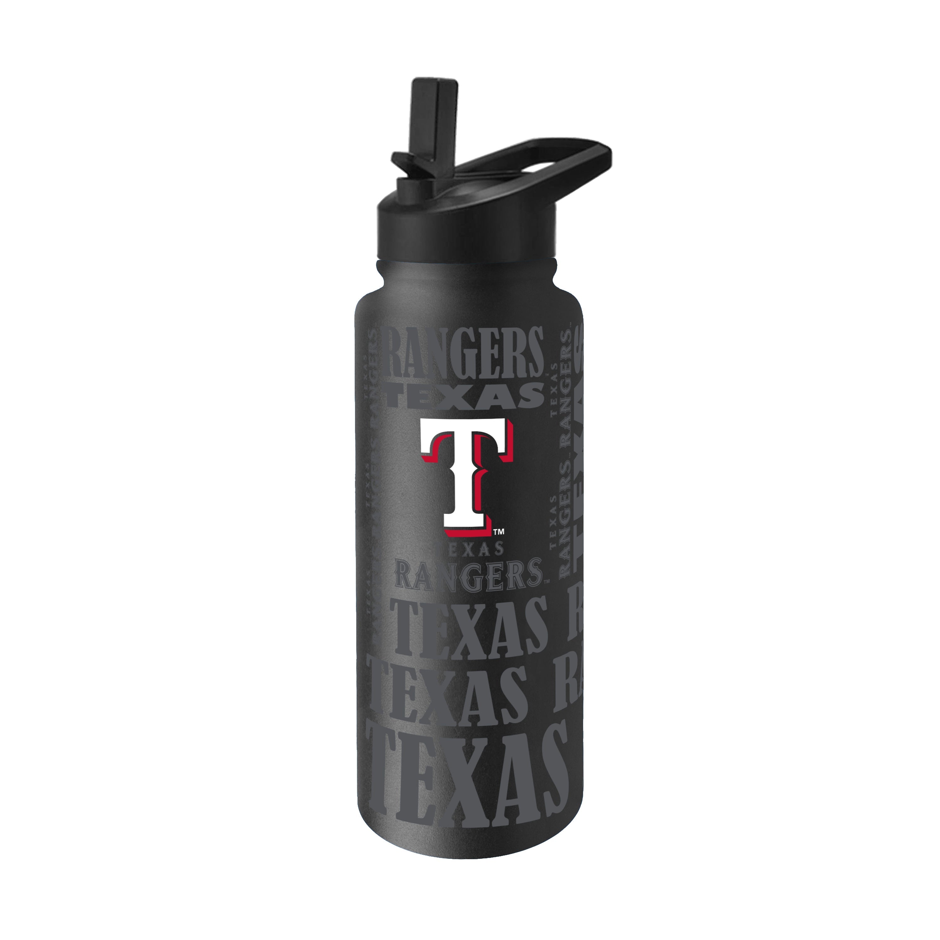 Texas Rangers 34oz Black Replay Quencher Bottle