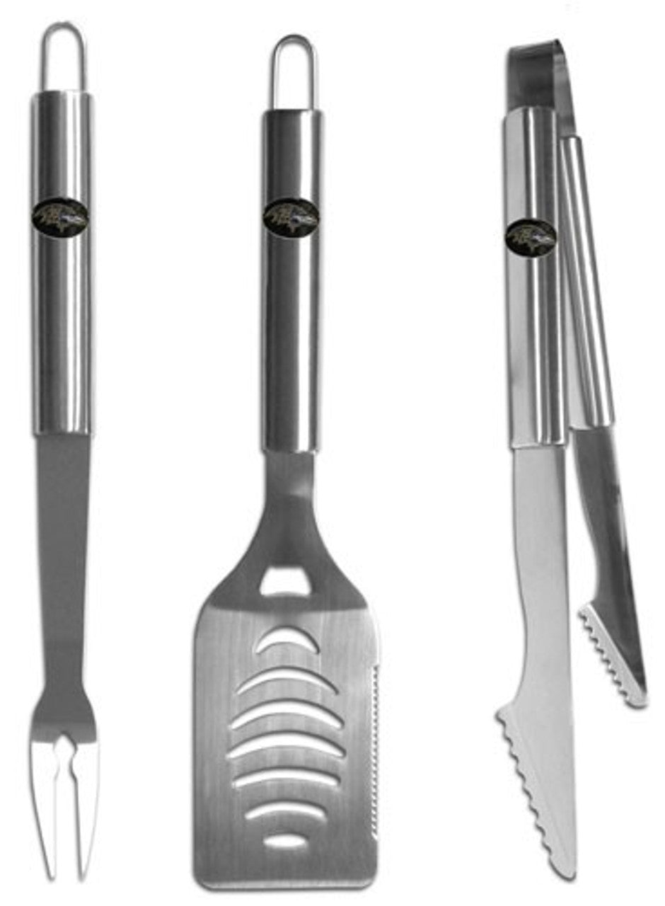 Baltimore Ravens Grilling BBQ 3 Piece Utensil Set - Sports Collectibles, Sports Memorabilia, Sports Fan Shop, Sports Gifts