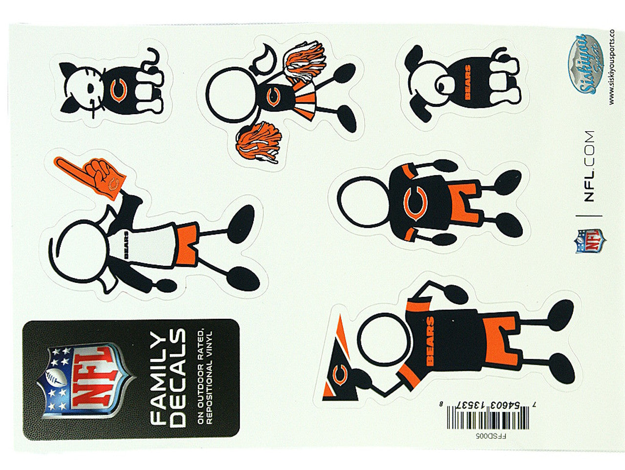 Chicago Bears Decal 5x7 Family Sheet - Sports Collectibles, Sports Memorabilia, Sports Fan Shop, Sports Gifts