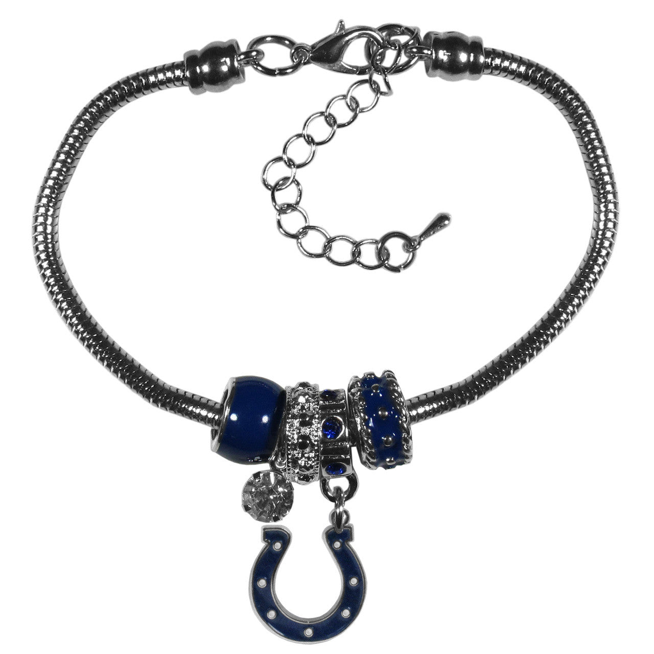 Indianapolis Colts Bracelet Euro Bead Style - Sports Collectibles, Sports Memorabilia, Sports Fan Shop, Sports Gifts