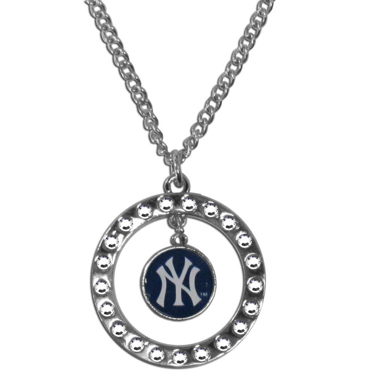 New York Yankees Necklace Chain Rhinestone Hoop CO - Sports Collectibles, Sports Memorabilia, Sports Fan Shop, Sports Gifts