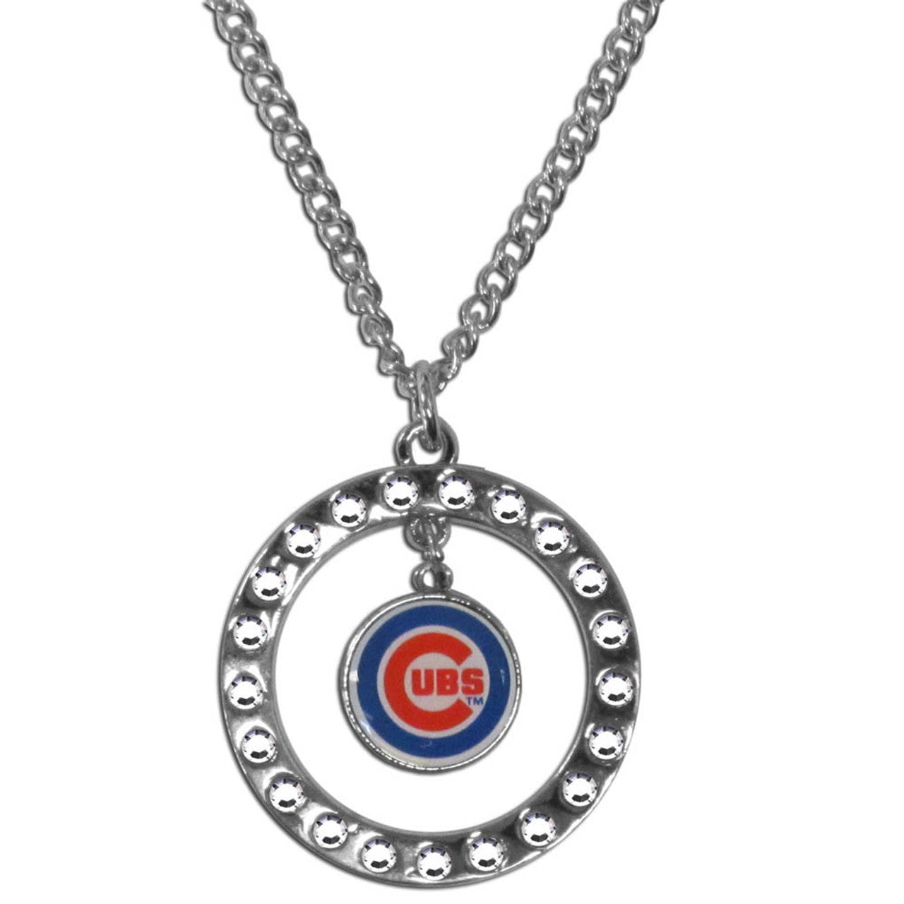 Chicago Cubs Necklace Chain Rhinestone Hoop CO - Sports Collectibles, Sports Memorabilia, Sports Fan Shop, Sports Gifts