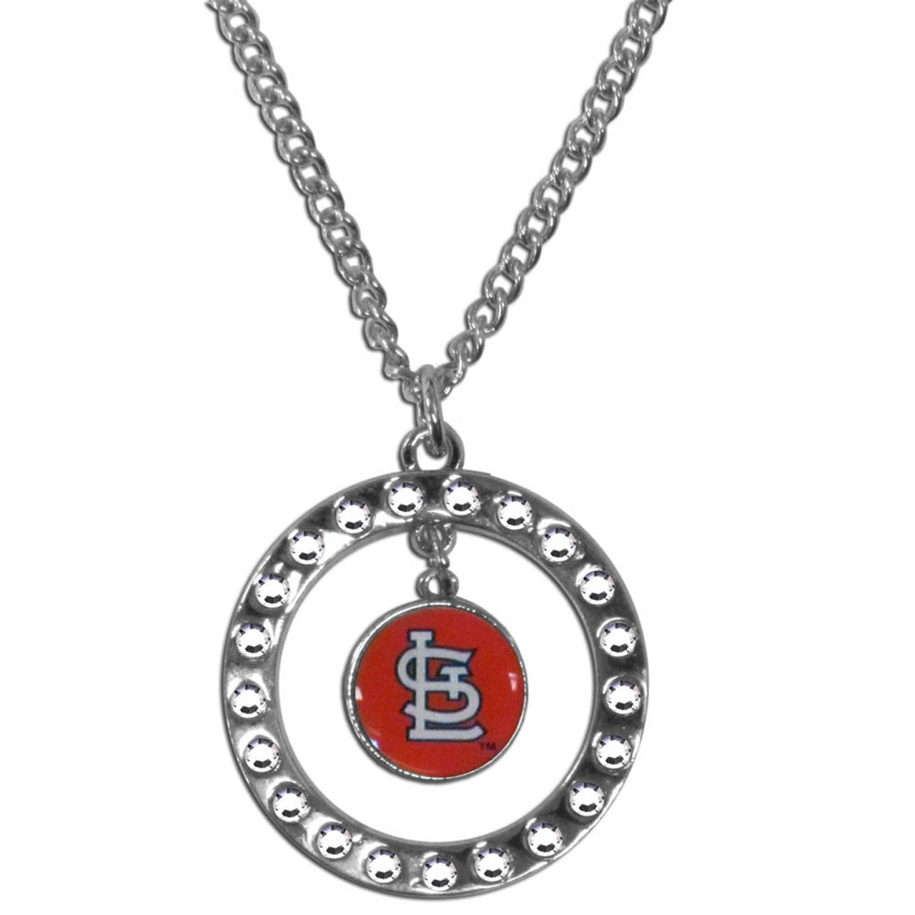 St. Louis Cardinals Necklace Chain Rhinestone Hoop CO - Sports Collectibles, Sports Memorabilia, Sports Fan Shop, Sports Gifts