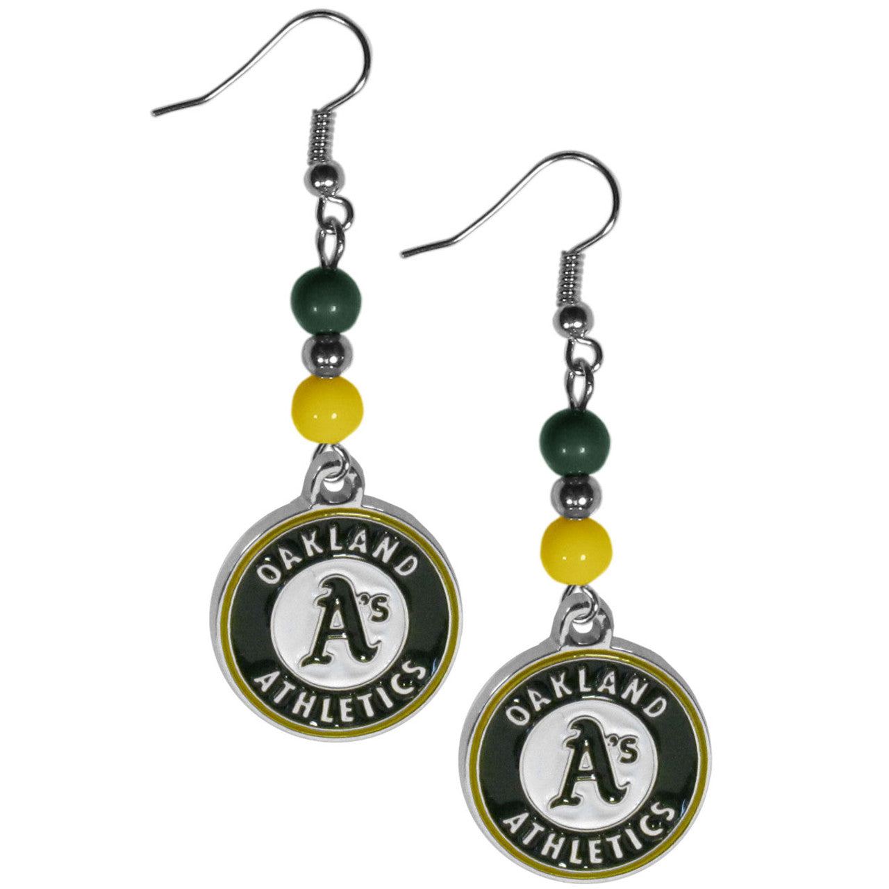 Oakland Athletics Earrings Dangle Style CO - Sports Collectibles, Sports Memorabilia, Sports Fan Shop, Sports Gifts