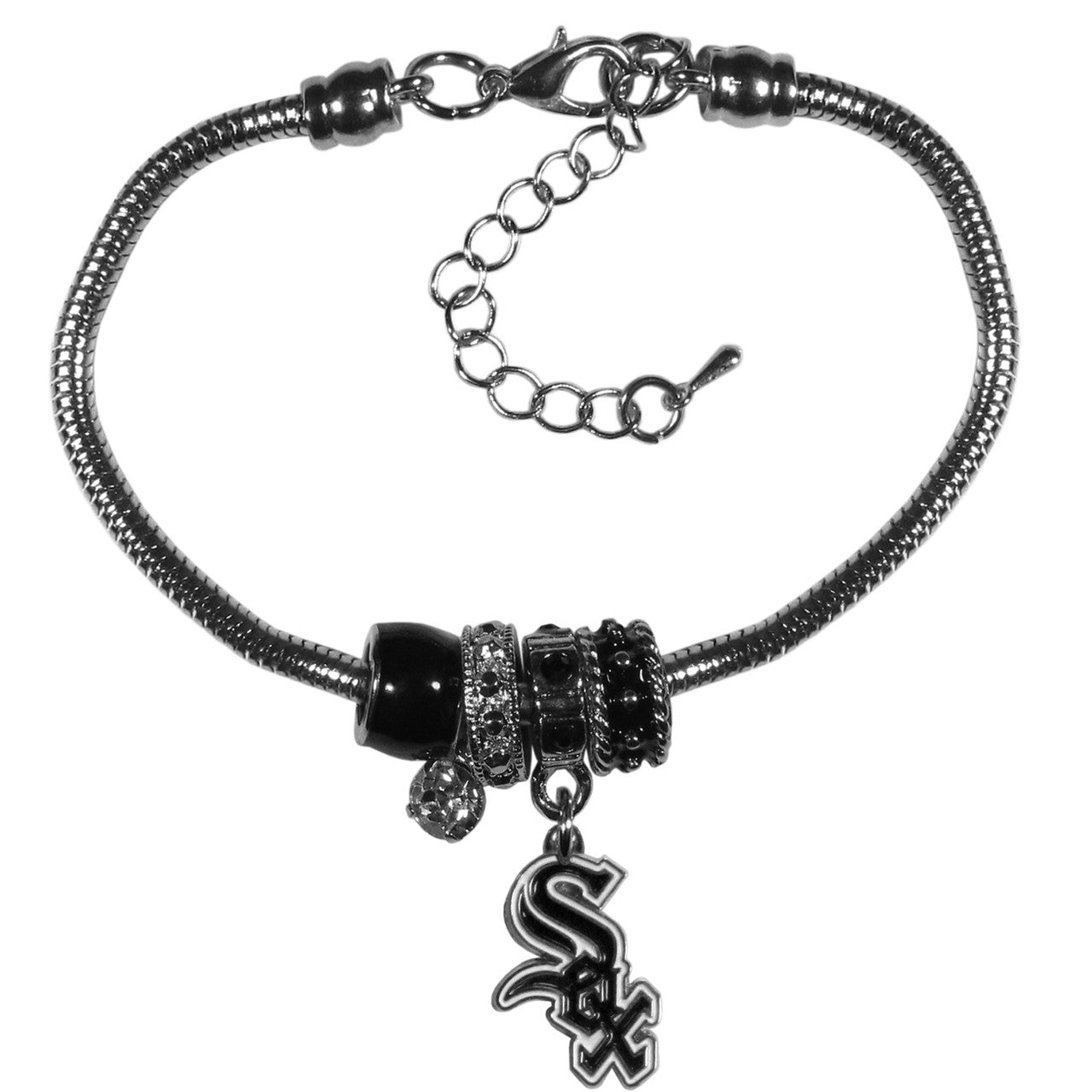 Chicago White Sox Bracelet Euro Bead Style CO - Sports Collectibles, Sports Memorabilia, Sports Fan Shop, Sports Gifts