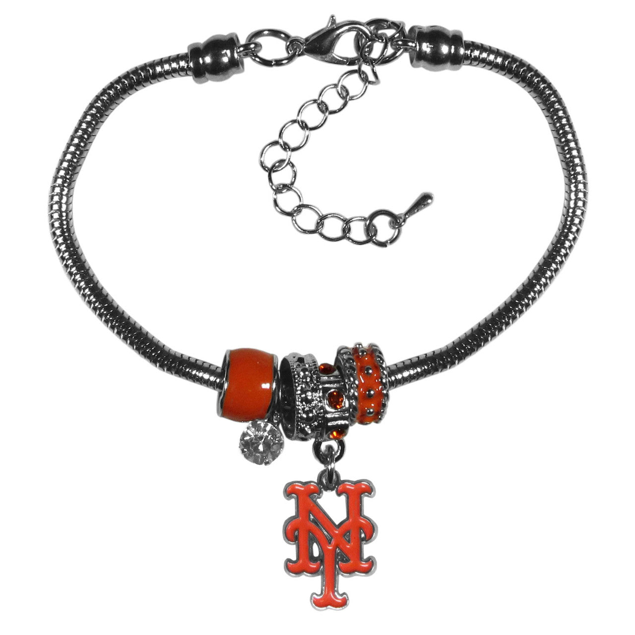 New York Mets Bracelet Euro Bead Style CO - Sports Collectibles, Sports Memorabilia, Sports Fan Shop, Sports Gifts