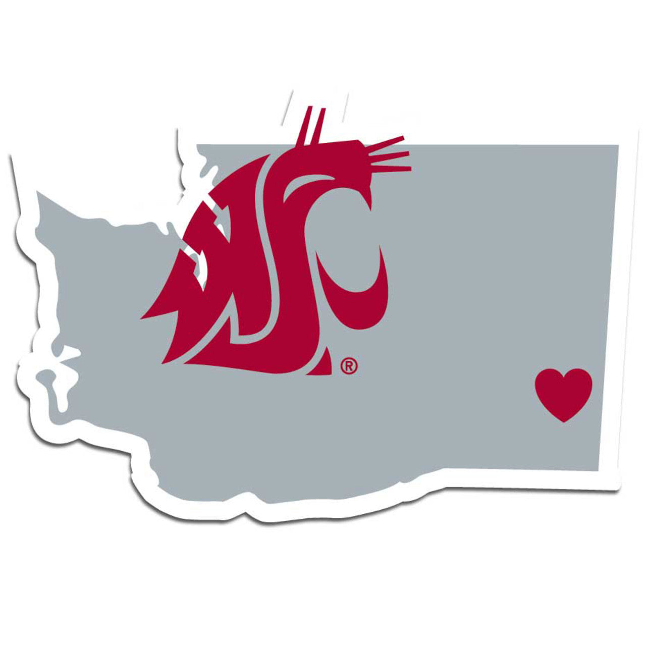 Washington State Cougars Decal Home State Pride Style - Special Order - Sports Collectibles, Sports Memorabilia, Sports Fan Shop, Sports Gifts