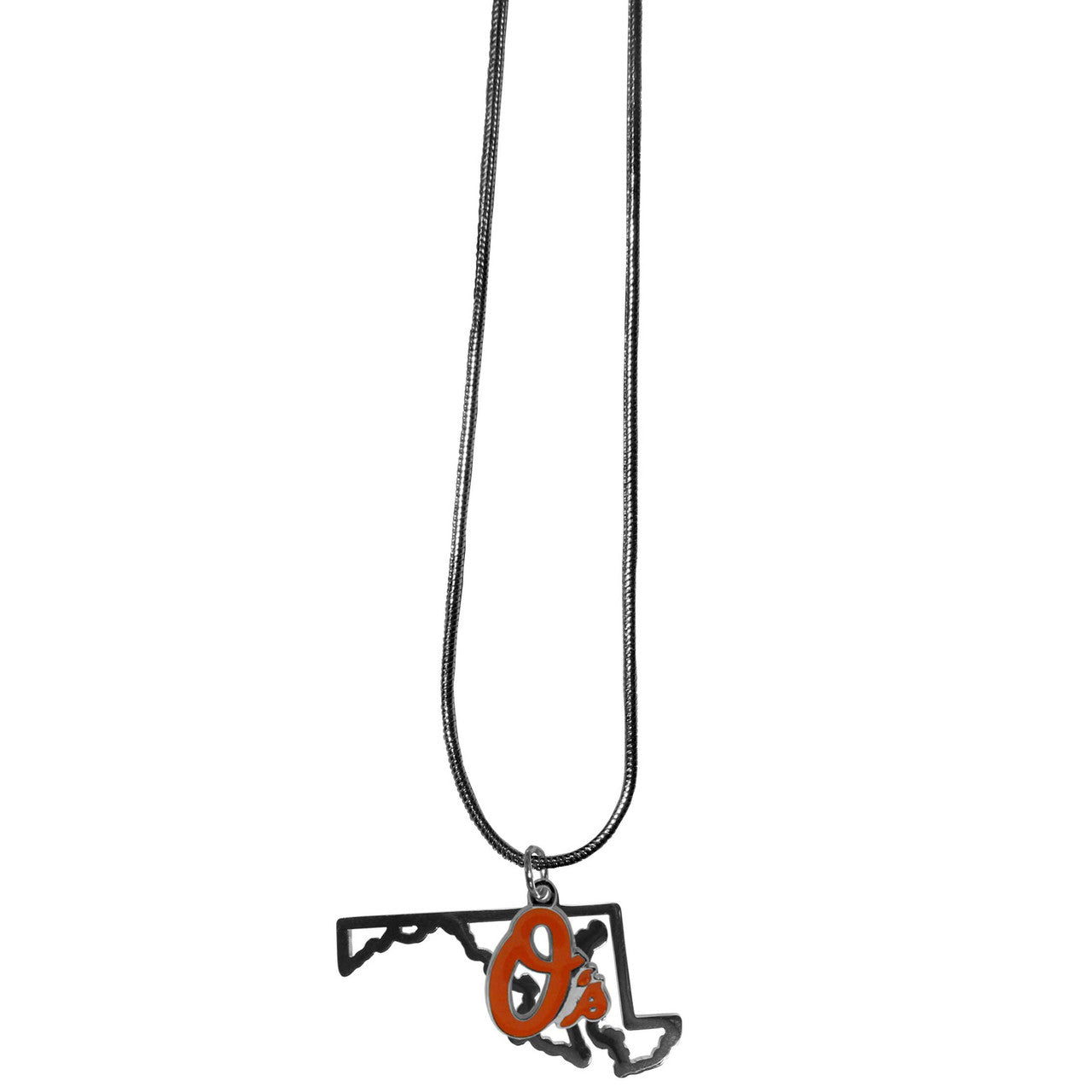Baltimore Orioles Necklace Chain with State Shape Charm CO - Sports Collectibles, Sports Memorabilia, Sports Fan Shop, Sports Gifts