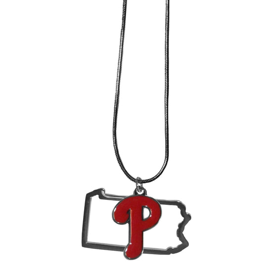 Philadelphia Phillies Necklace Chain with State Shape Charm CO - Sports Collectibles, Sports Memorabilia, Sports Fan Shop, Sports Gifts