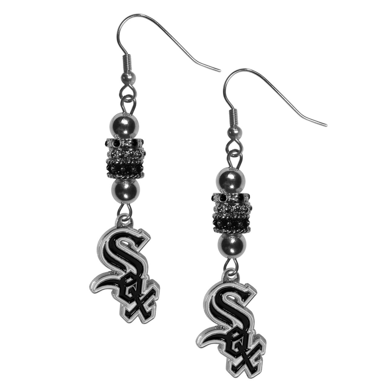 Chicago White Sox Earrings Fish Hook Post Euro Style CO - Sports Collectibles, Sports Memorabilia, Sports Fan Shop, Sports Gifts