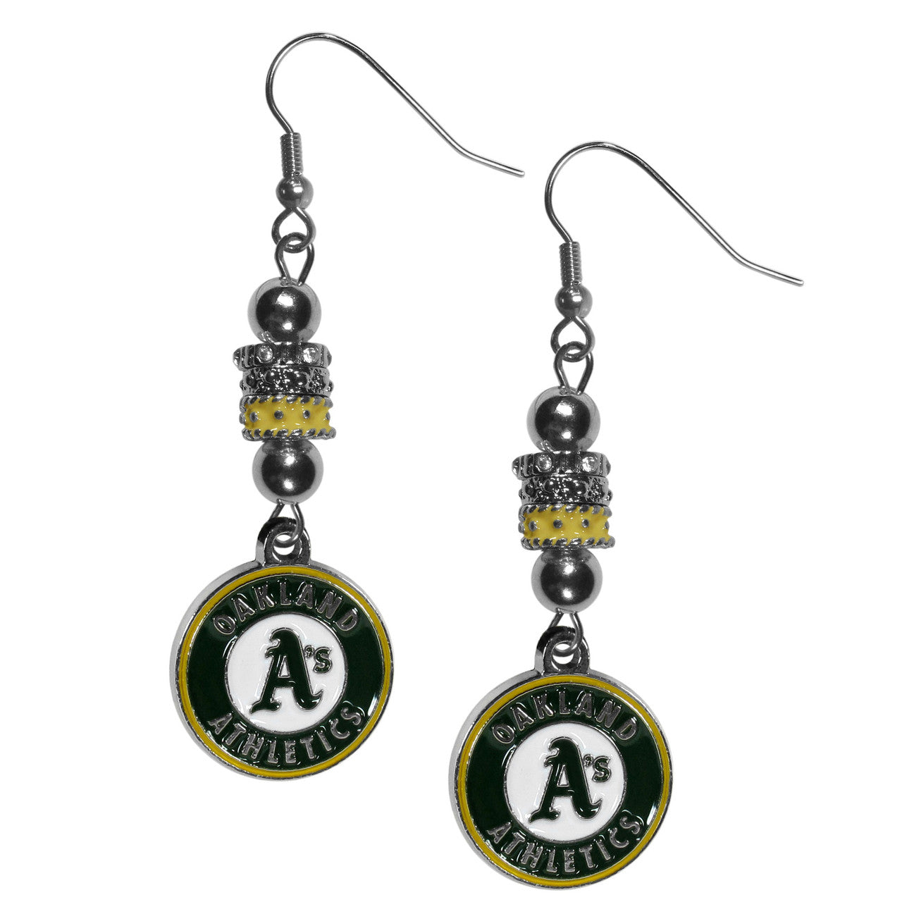 Oakland Athletics Earrings Fish Hook Post Euro Style CO - Sports Collectibles, Sports Memorabilia, Sports Fan Shop, Sports Gifts
