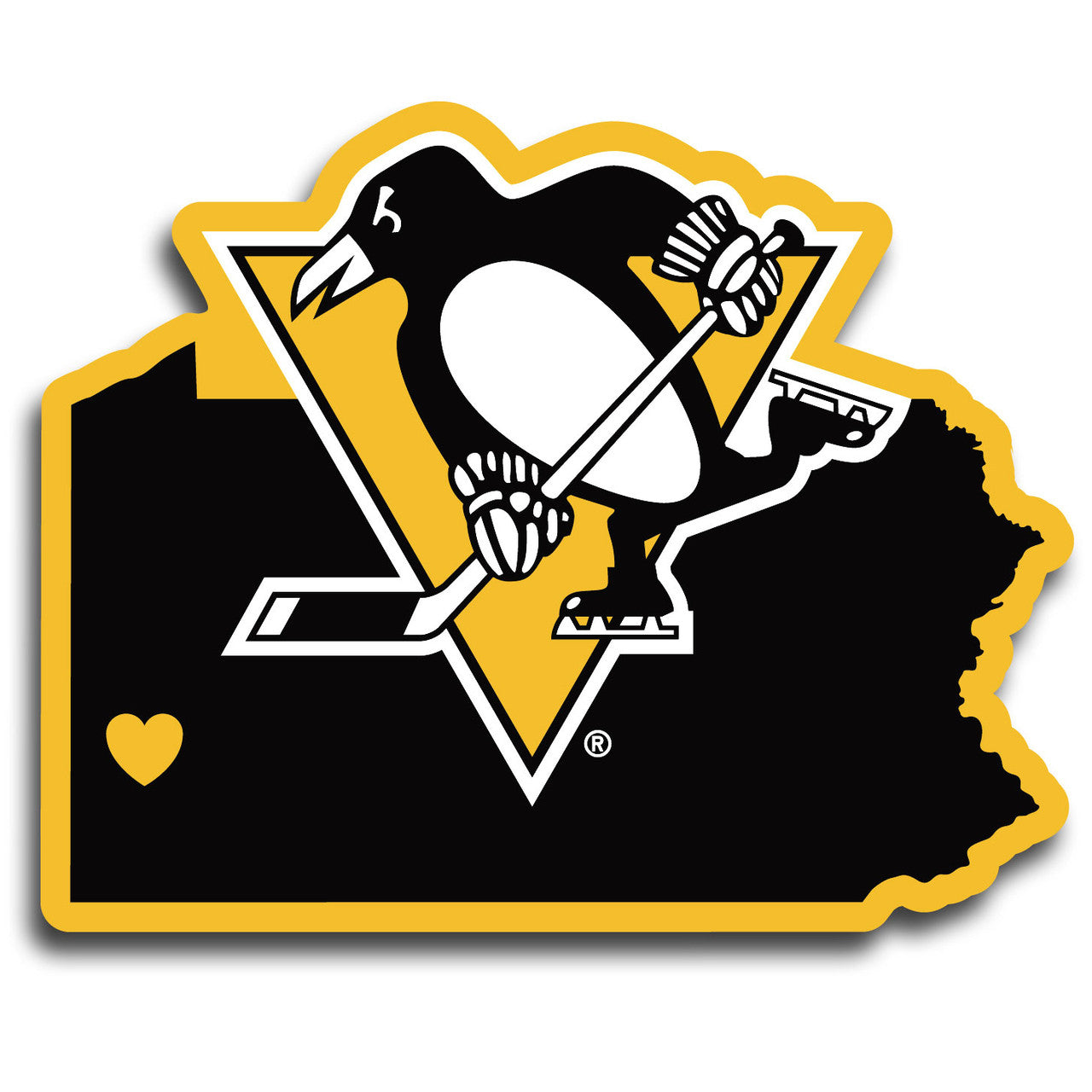 Pittsburgh Penguins Decal Home State Pride Style - Sports Collectibles, Sports Memorabilia, Sports Fan Shop, Sports Gifts