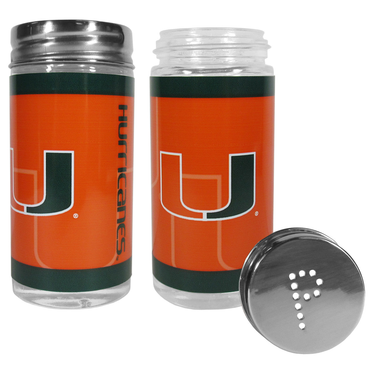 Miami Hurricanes Salt and Pepper Shakers Tailgater - Sports Collectibles, Sports Memorabilia, Sports Fan Shop, Sports Gifts