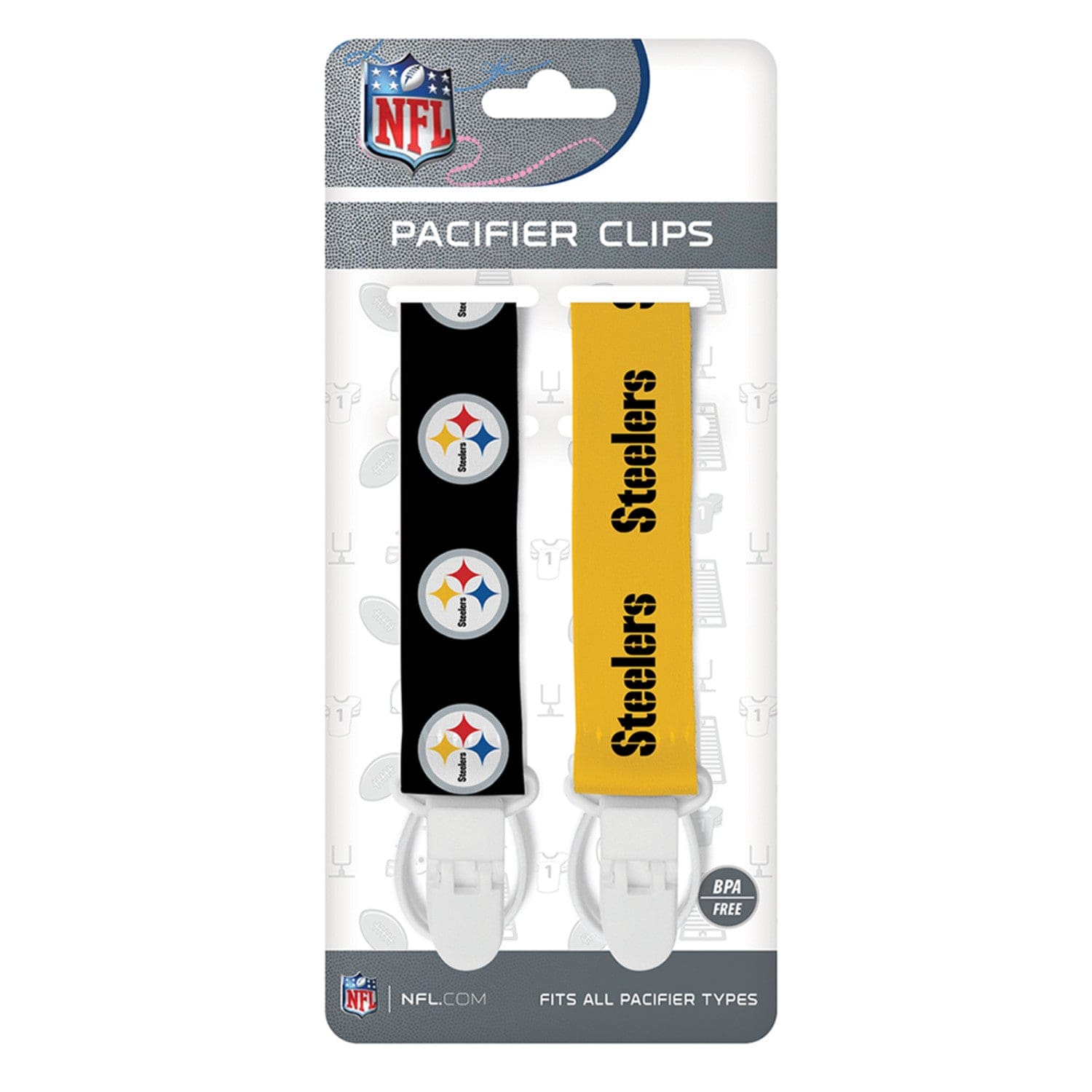 Pittsburgh Steelers Pacifier Clip Set - 2-Pack