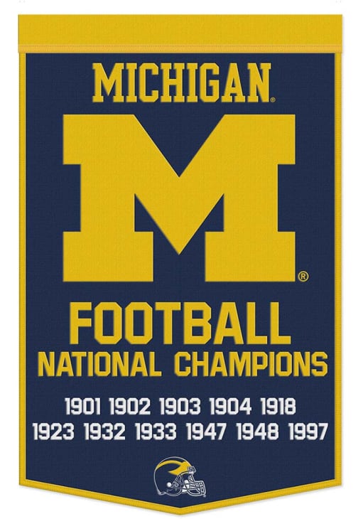 MICHIGAN WOLVERINES 24X38 BANNER - 757 Sports Collectibles