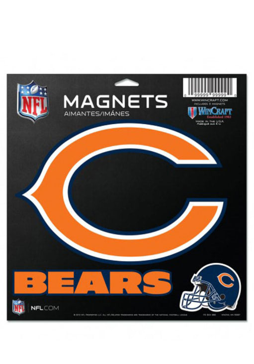Chicago Bears Vinyl Magnet 11" x 11" - Sports Gifts, Sports Memorabilia, Sports Collectibles, Fan Shop