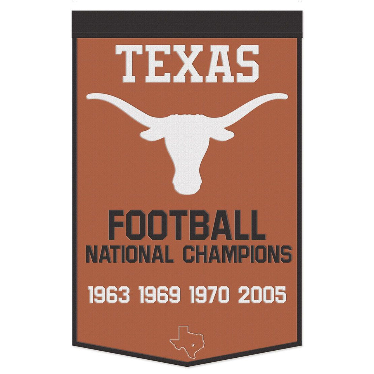 Texas Longhorns Banner Wool 24x38 Dynasty Champ Design Football - Sports Collectibles, Sports Memorabilia, Sports Fan Shop, Sports Gifts