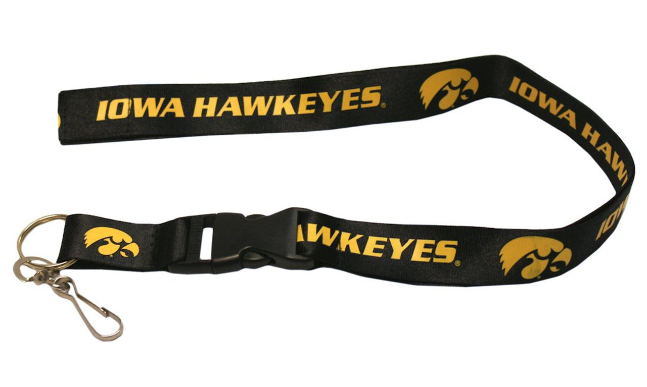 Iowa Hawkeyes Lanyard Breakaway with Key Ring Style - Sports Collectibles, Sports Memorabilia, Sports Fan Shop, Sports Gifts
