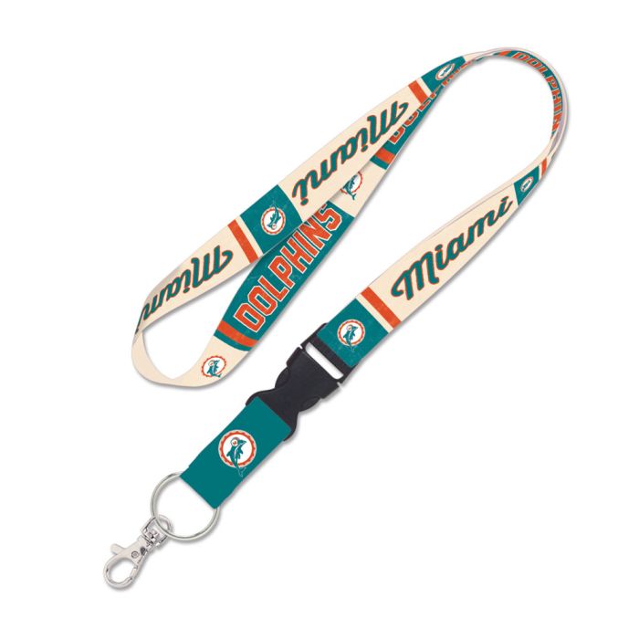 Miami Dolphins VINTAGE Lanyard w/detachable buckle 1" - Sports Collectibles, Sports Memorabilia, Sports Fan Shop, Sports Gifts