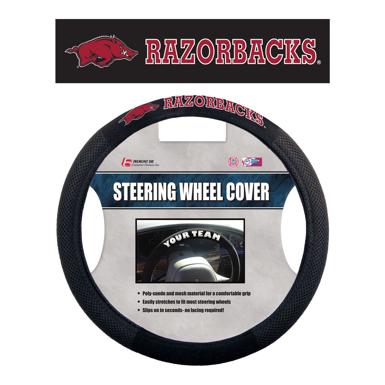 Arkansas Razorbacks Steering Wheel Cover Mesh Style CO - Sports Collectibles, Sports Memorabilia, Sports Fan Shop, Sports Gifts
