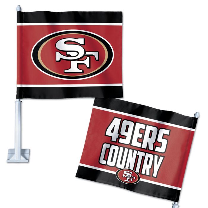 SAN FRANCISCO 49ERS SLOGAN CAR FLAG 11.75" X 14" - 757 Sports Collectibles
