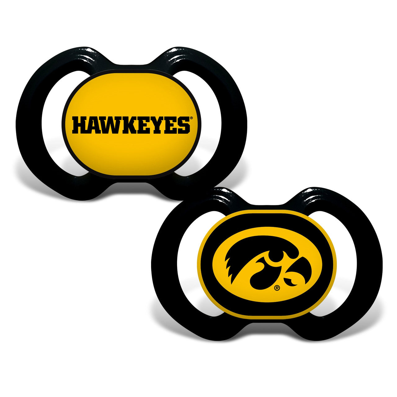 Iowa Hawkeyes Pacifier 2 Pack - Sports Collectibles, Sports Memorabilia, Sports Fan Shop, Sports Gifts
