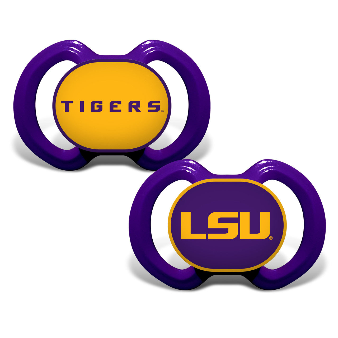 LSU Tigers Pacifier 2 Pack Alternate - Sports Collectibles, Sports Memorabilia, Sports Fan Shop, Sports Gifts