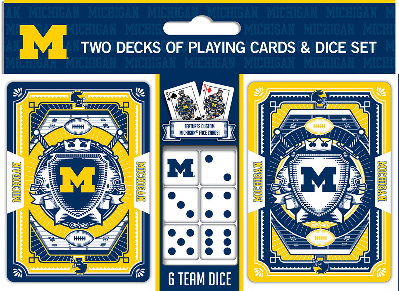 Michigan Wolverines Playing Cards and Dice Set - Sports Collectibles, Sports Memorabilia, Sports Fan Shop, Sports Gifts